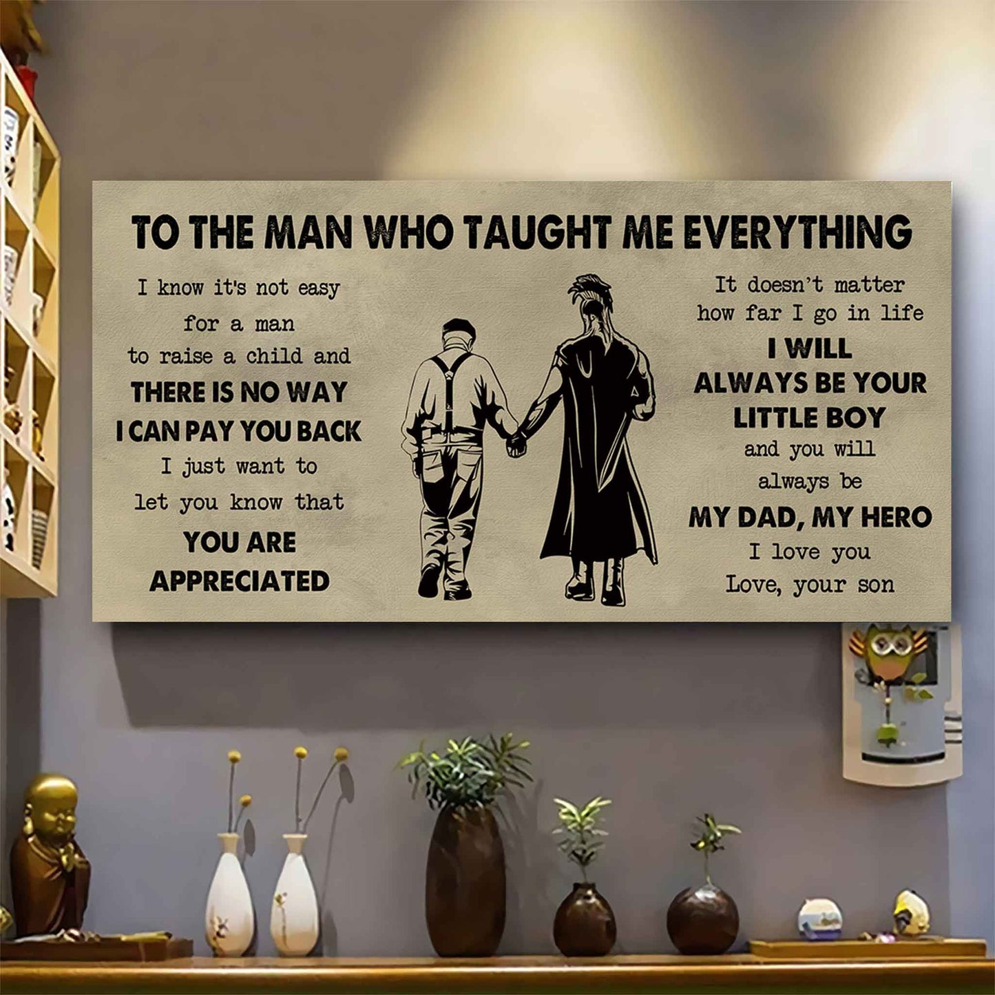 DRB Poster Horizontal Canvas To My DRB Dad I Know It's Not Easy To Raise A Child I Will Always Be Your Little Boy Gift From Son To Dad