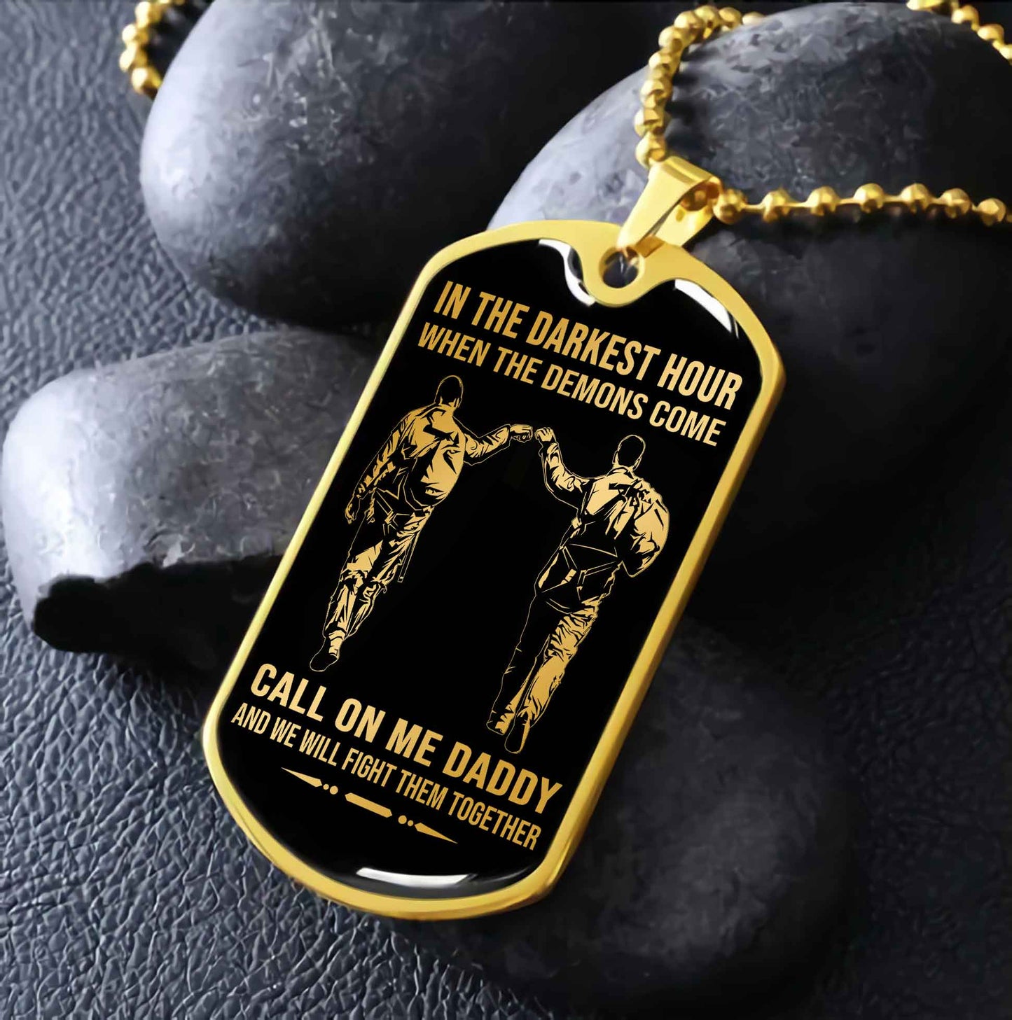 DRB PC Military Chain Silver Plated 18K Gold Plated Call On Me Daddy Gift For Your Dad