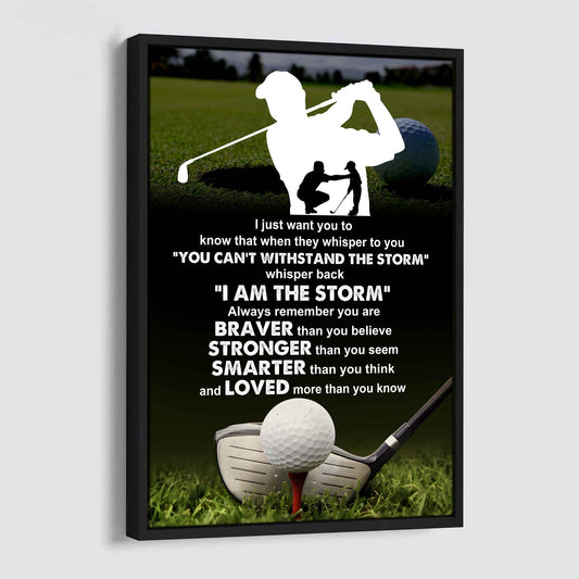 Poster Canvas To My Son Whisper Back I Am The Storm Loved More Than You Know Gift From Dad