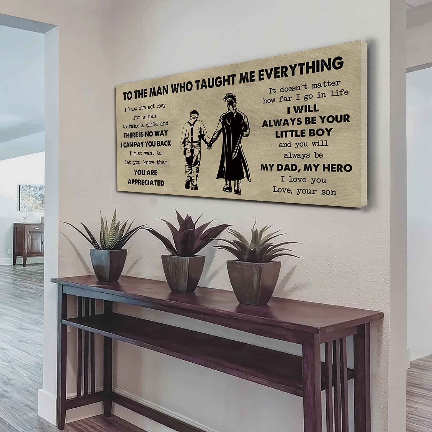 DRB Poster Horizontal Canvas To My DRB Dad I Know It's Not Easy To Raise A Child I Will Always Be Your Little Boy Gift From Son To Dad