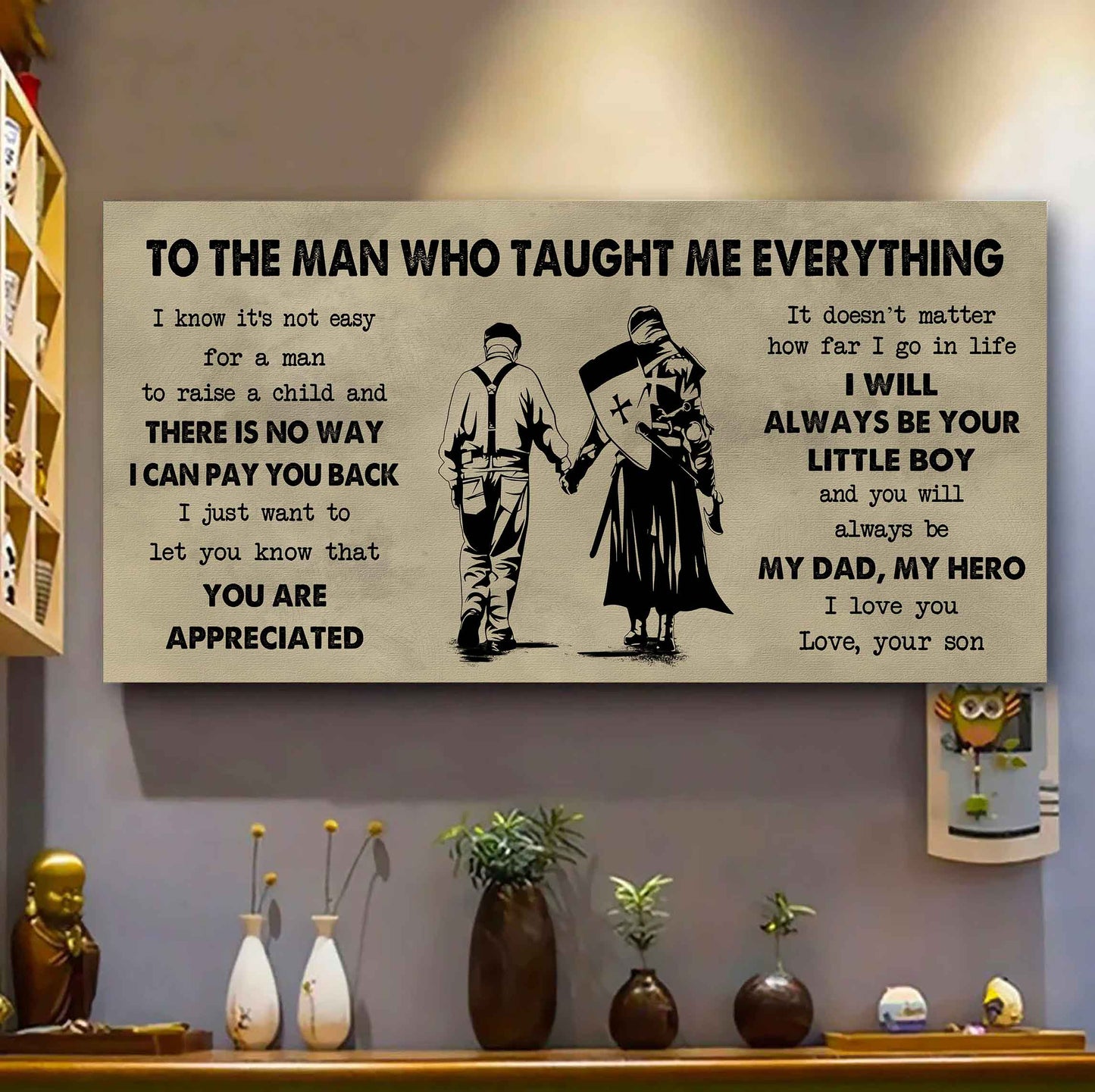 DRB Poster Horizontal Canvas To My DRB Dad I Know It's Not Easy To Raise A Child I Will Always Be Your Little Boy Gift From Son To Dad