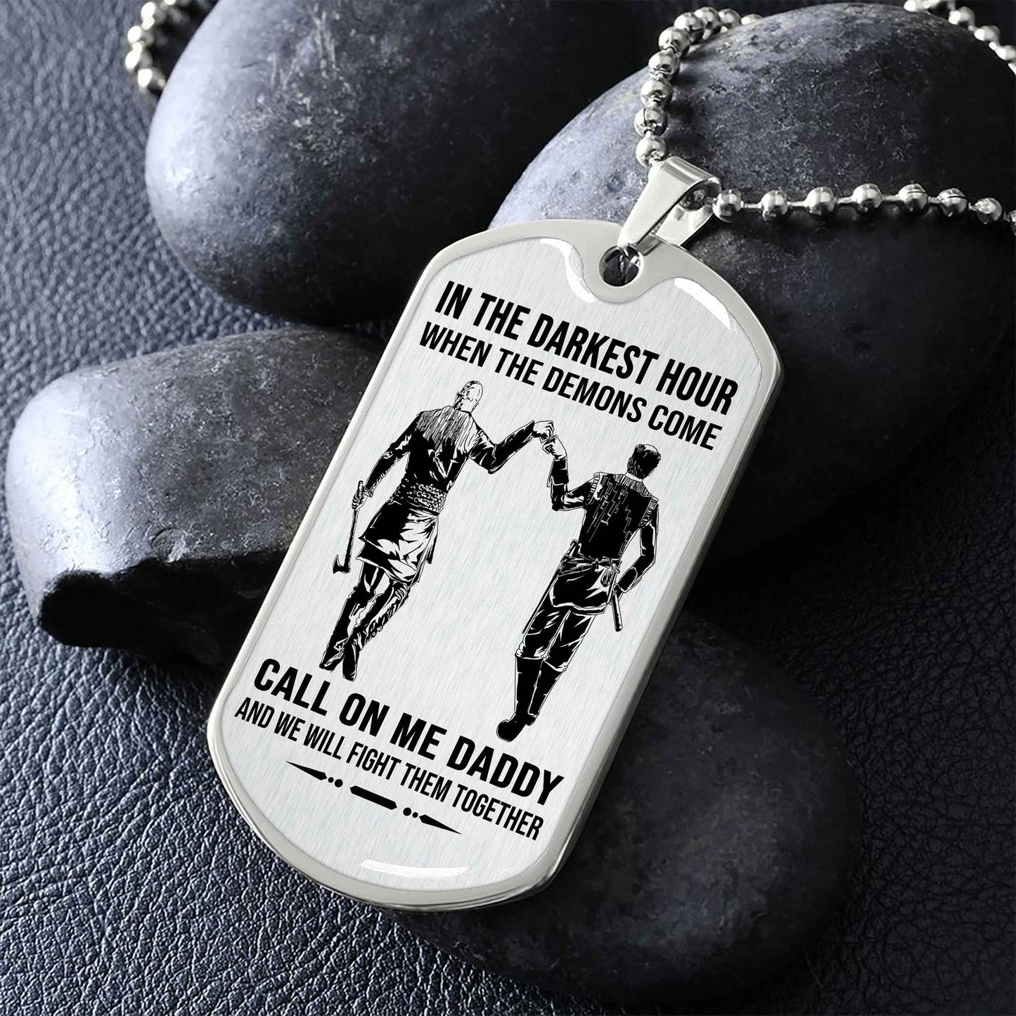 DRB PC Military Chain Silver Plated 18K Gold Plated Call On Me Daddy Gift For Your Dad