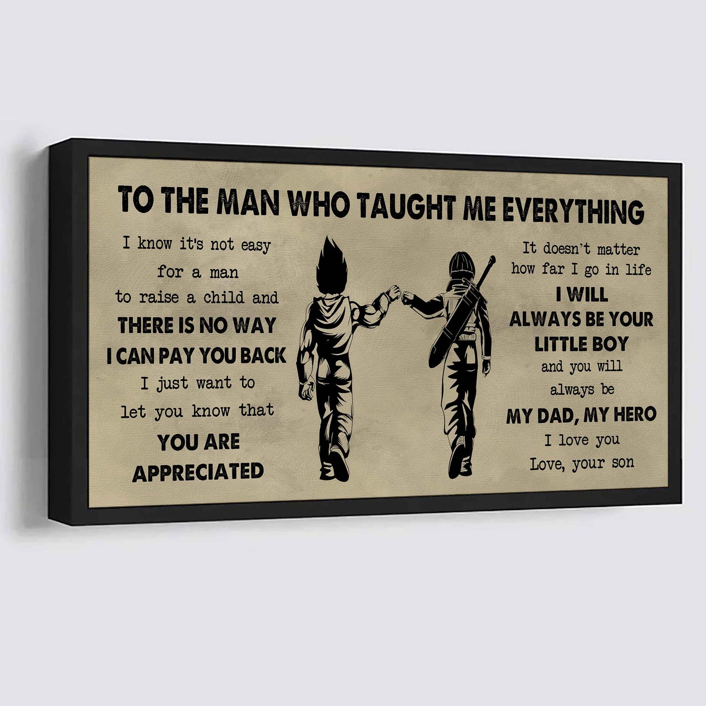 DRB Poster Horizontal Canvas To My DRB Dad I Know It's Not Easy To Raise A Child I Will Always Be Your Little Boy Gift From Son To Dad