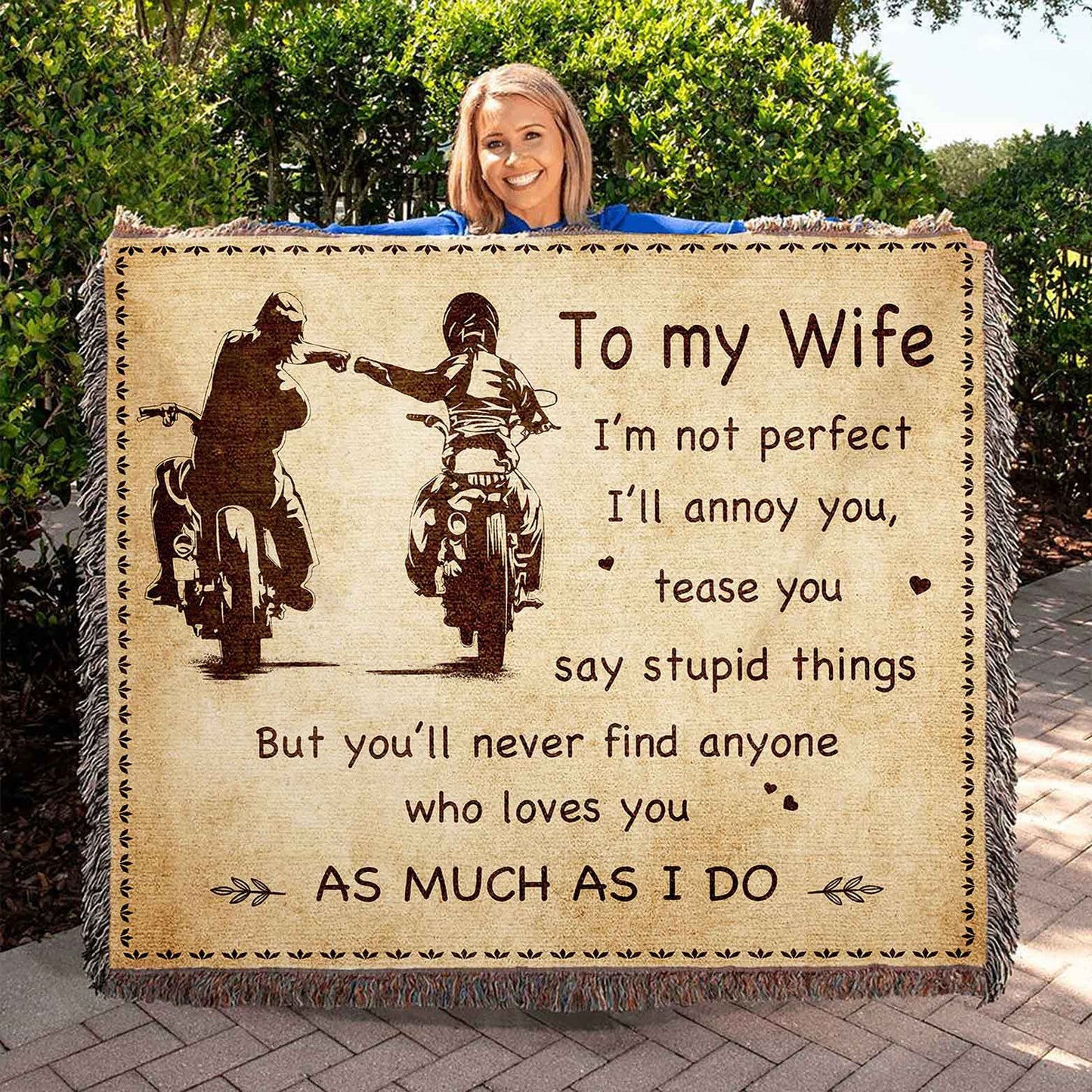 To My Wife Woven Blanket I Am Not Perfect Gift For Your Wife