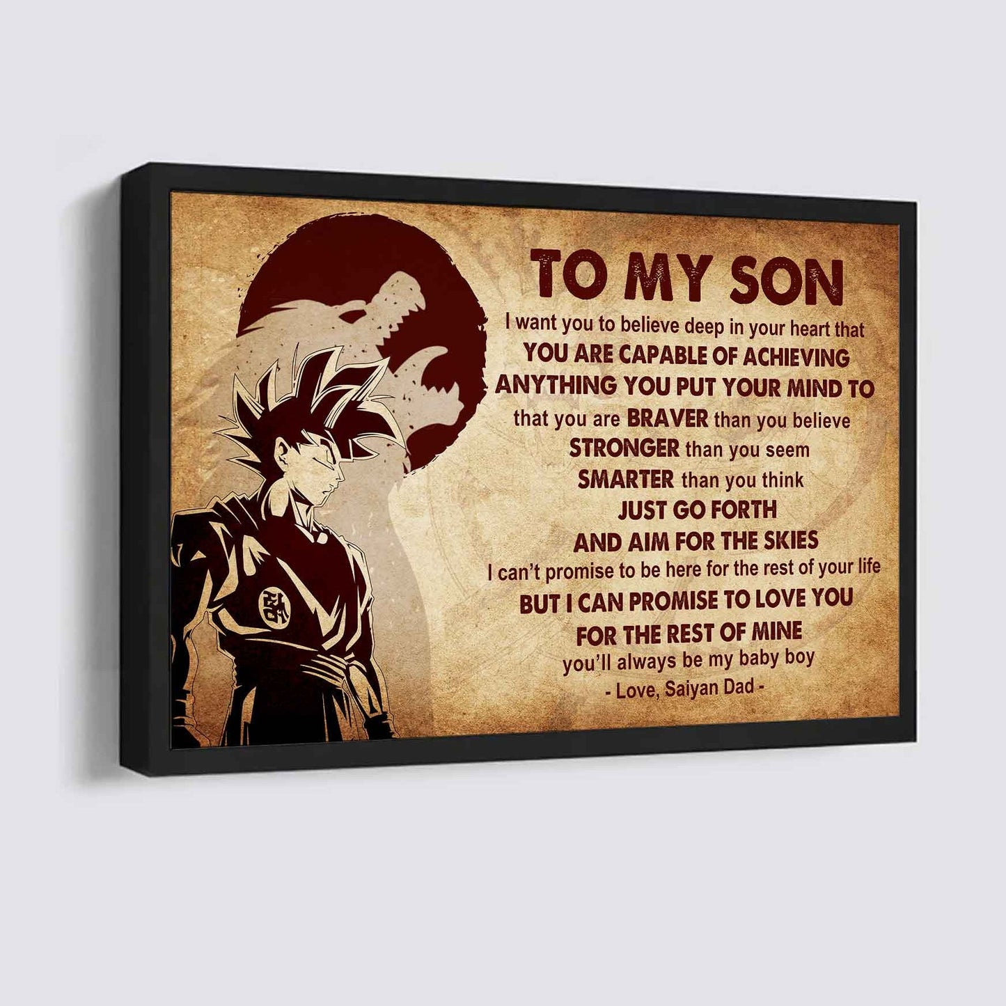 New Version Warrior Poster Canvas Just Go Forth And Aim For The Skies From Dad To Son Gift For Your Son