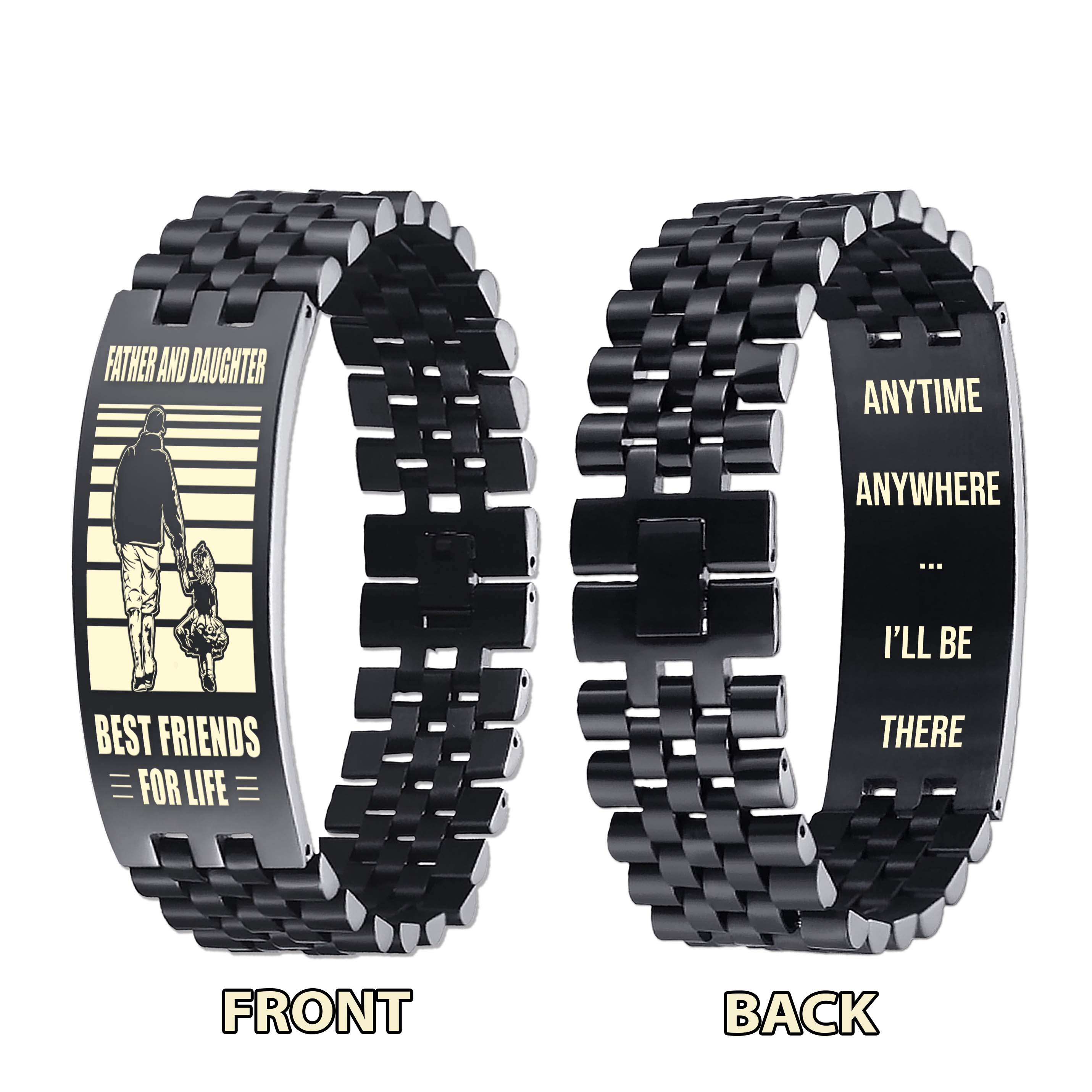 Samurai ANT Personalized Double Sided Bracelet Father And Son Best Friends For Life - Message on the back side