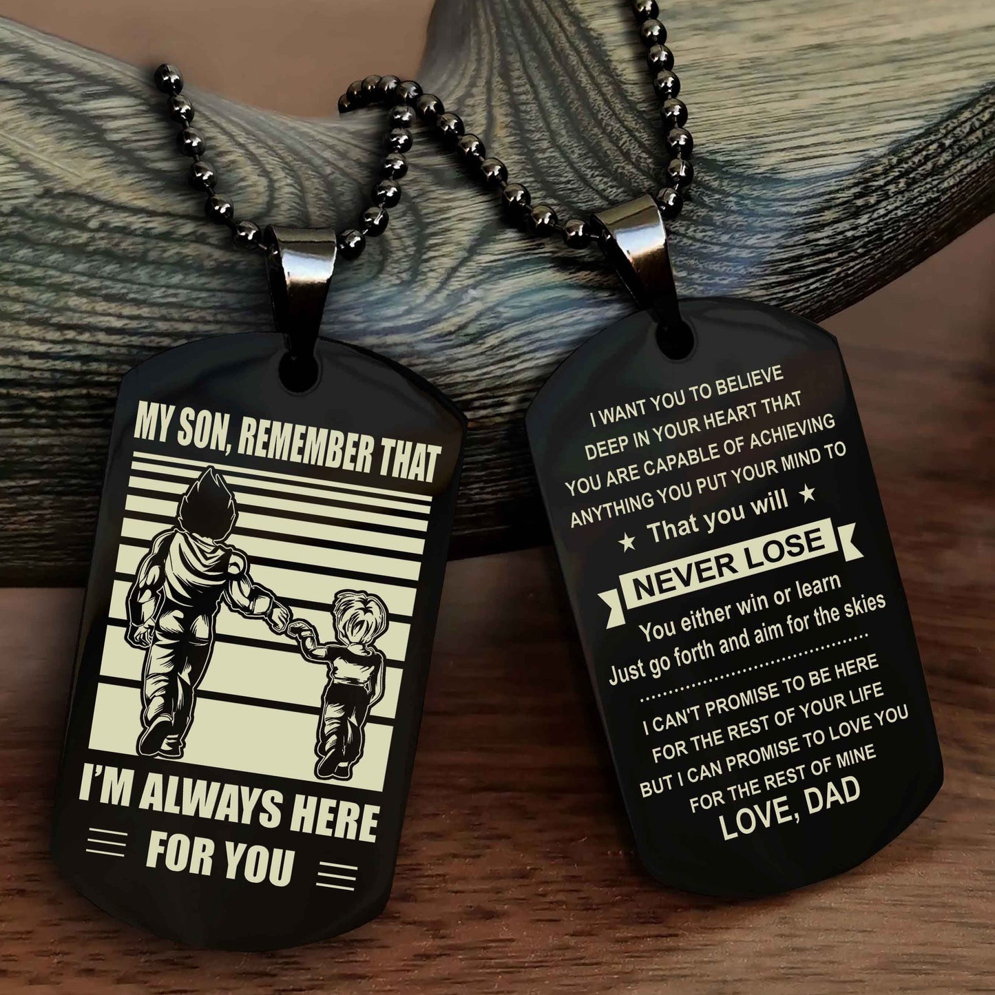 Biker Personalized Double Sided Dog Tag My Son Remember That I Will Always Here You Will Never Lose You Either Win Or Learn