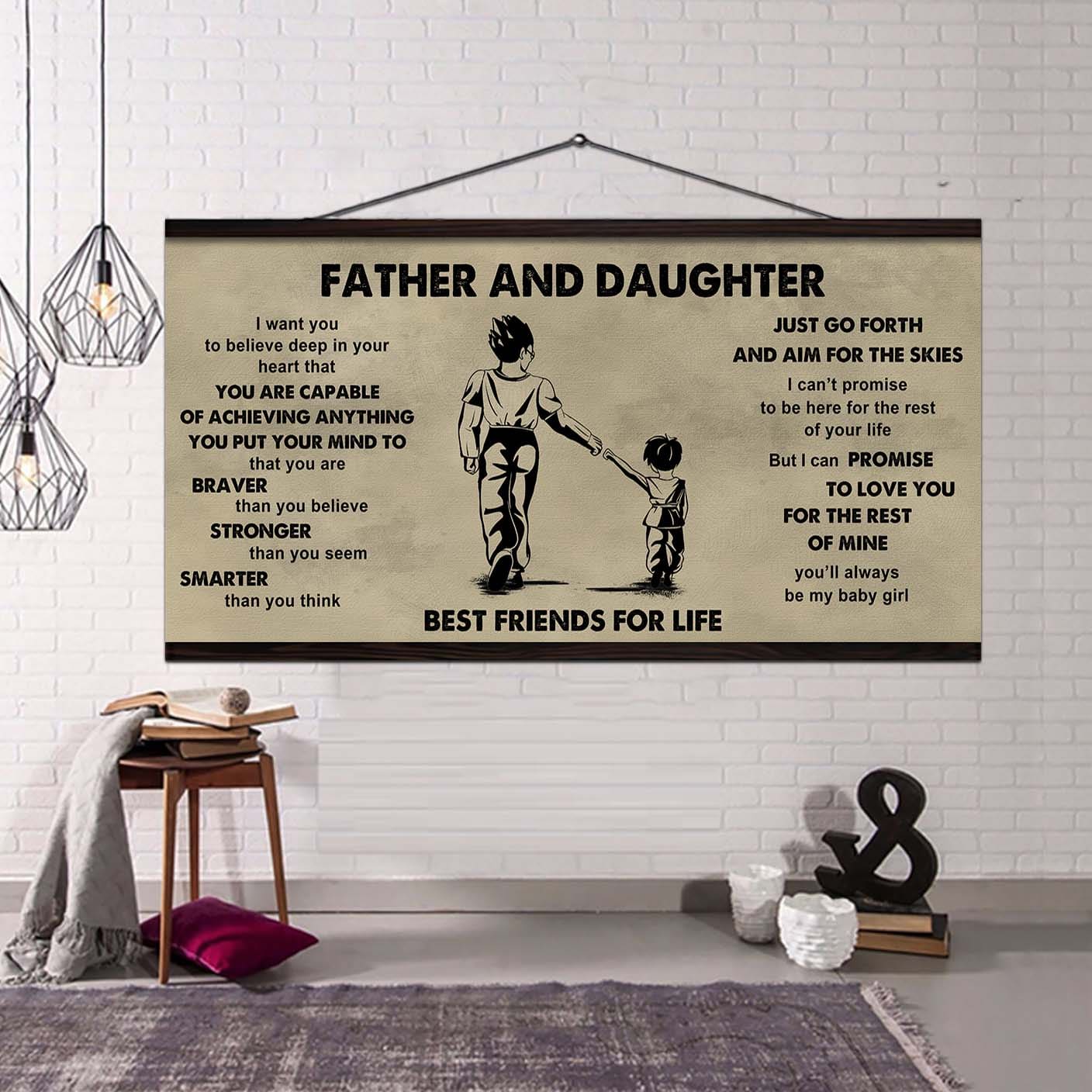 Family Father And Daughter Best Friends For Life - That You Are Braver Than You Believe Poster Canvas Gift For Daughter From Father