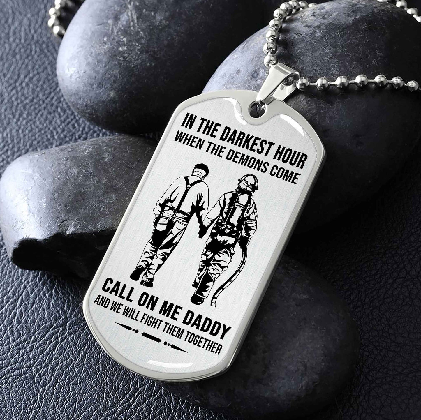 DRB PC Military Chain Silver Plated 18K Gold Plated Call On Me Daddy Gift For Your Dad