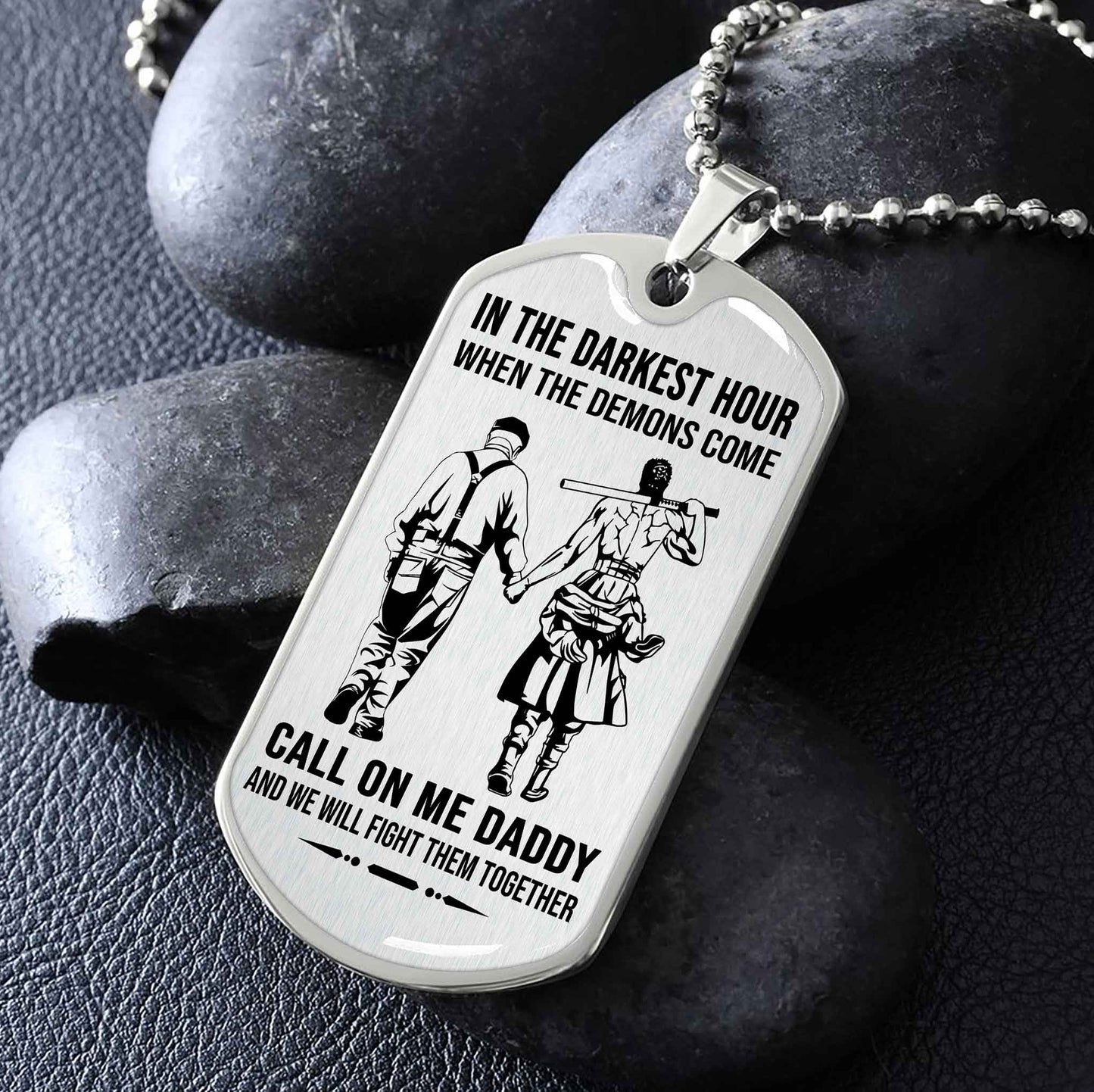 DRB PC Military Chain Silver Plated 18K Gold Plated Call On Me Daddy Gift For Your Dad