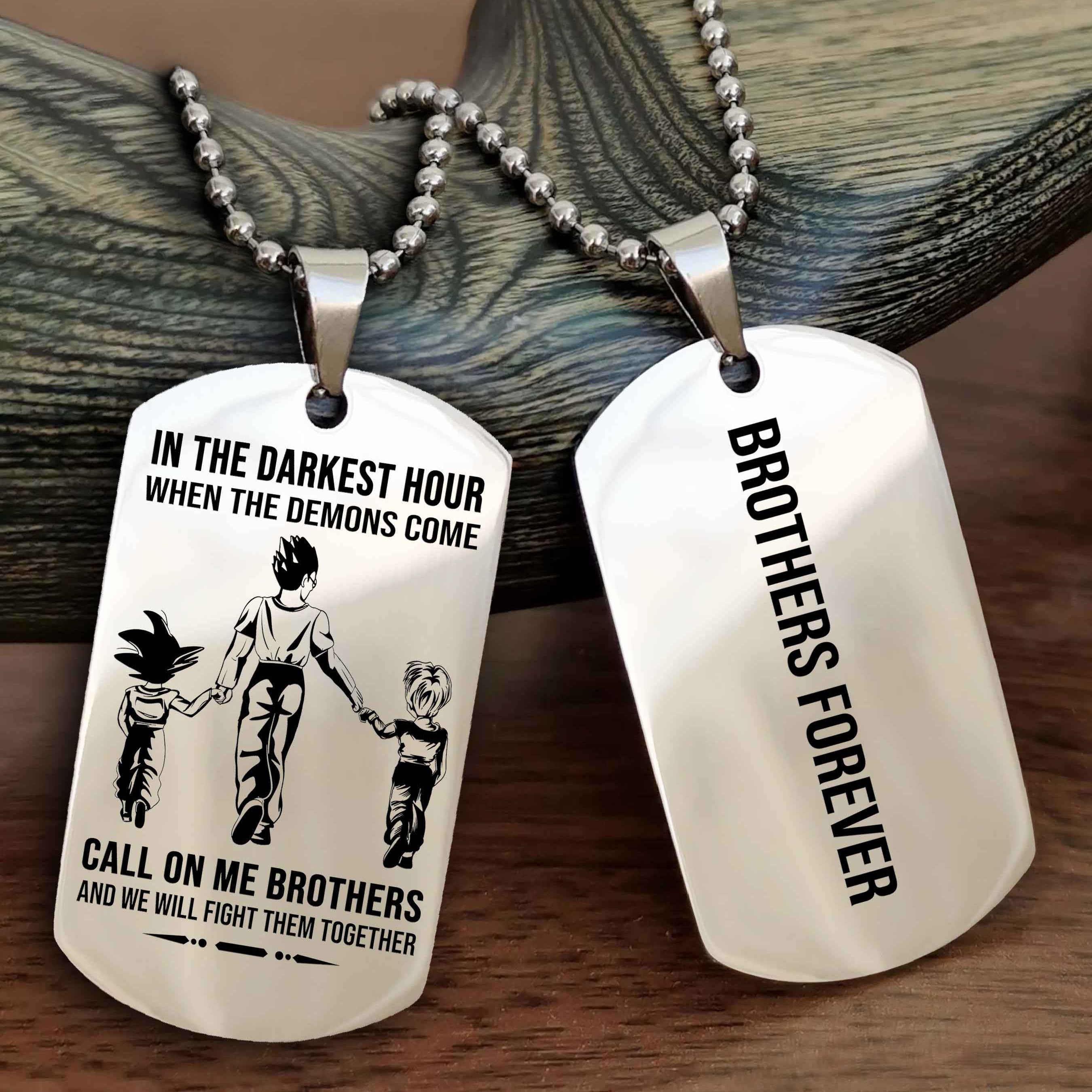 DRB Customizable engraved black dog tag double sided gift from brother, brother forevers NAG