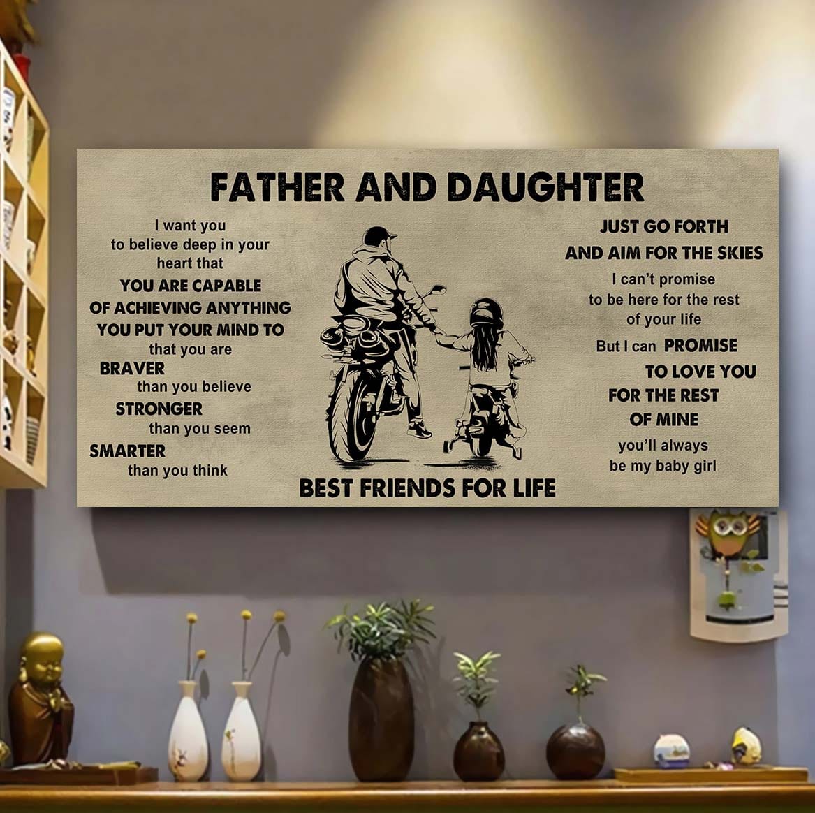 DRB Father And Daughter Best Friends For Life  - That You Are Braver Than You Believe Poster Canvas Gift For Daughter From Father