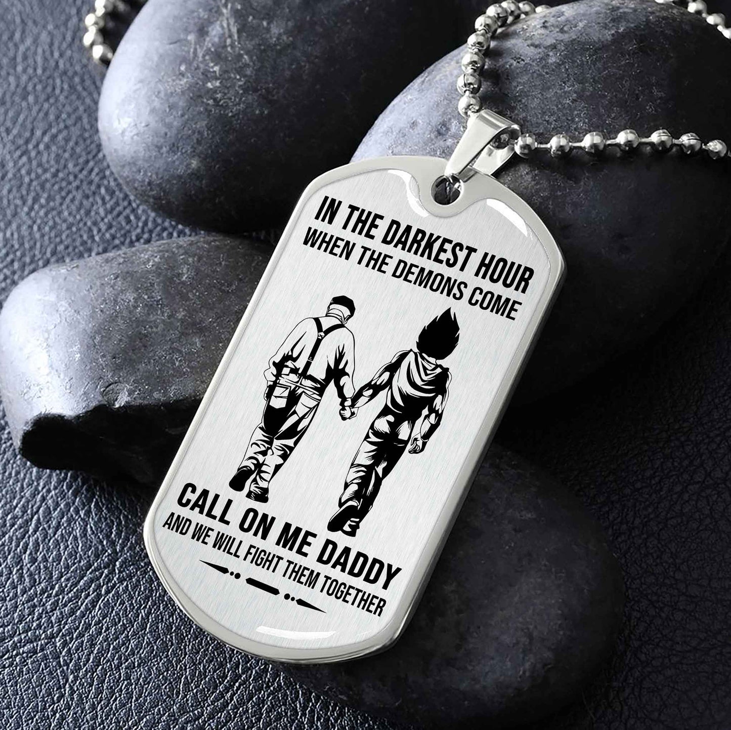 DRB PC Military Chain Silver Plated 18K Gold Plated Call On Me Daddy Gift For Your Dad