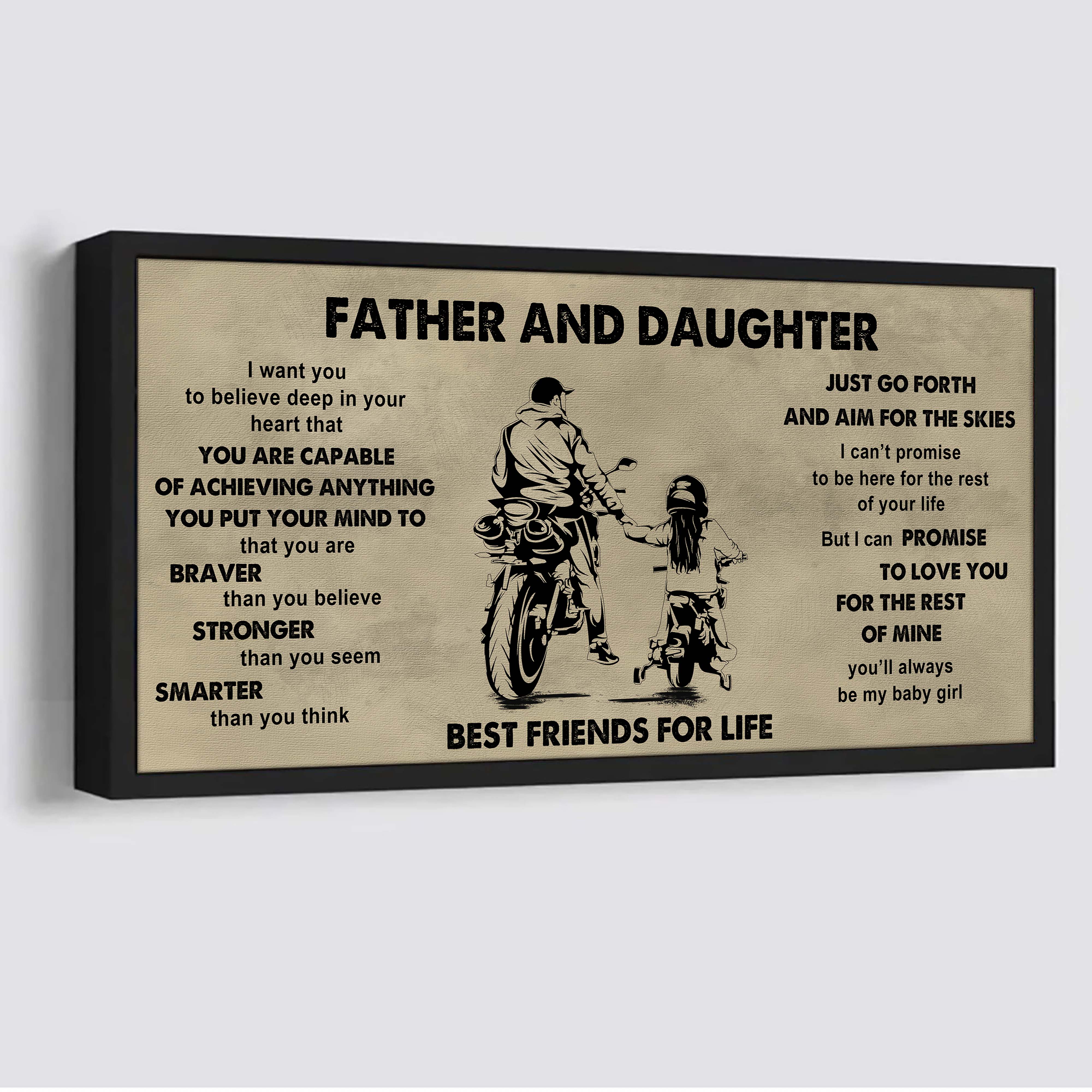 Family Father And Daughter Best Friends For Life - That You Are Braver Than You Believe Poster Canvas Gift For Daughter From Father