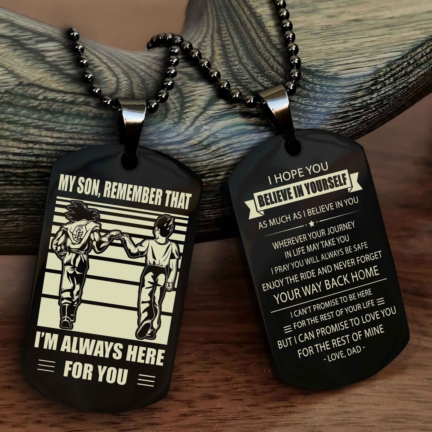Biker Personalized Double Sided Dog Tag My Son Remember That I Will Always Here Never Forget Your Way Back Home