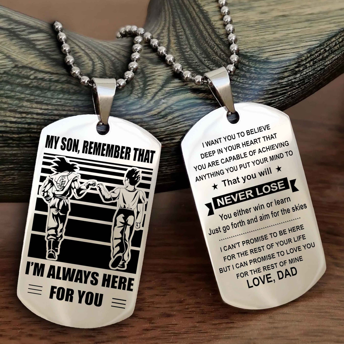 Biker Personalized Double Sided Dog Tag My Son Remember That I Will Always Here Never Forget Your Way Back Home
