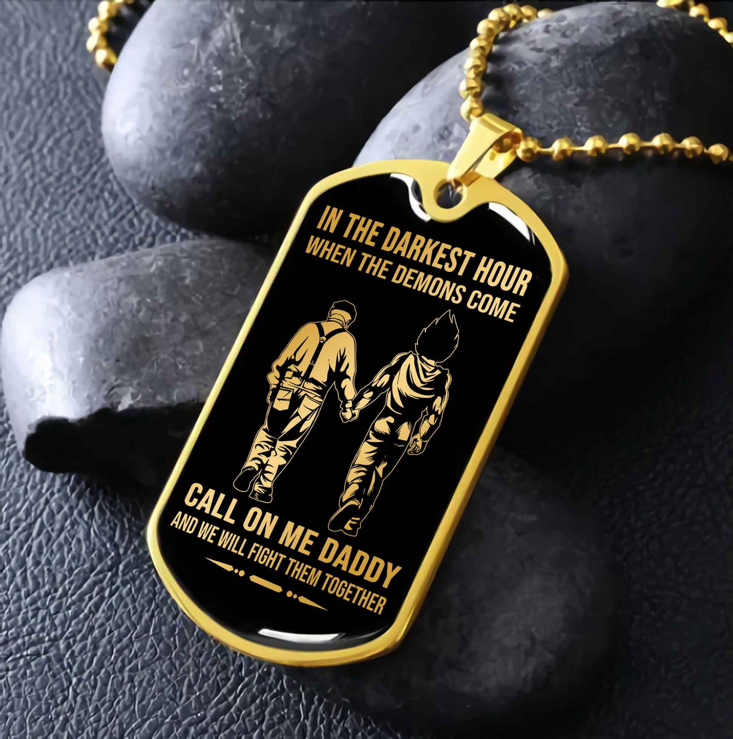 DRB PC Military Chain Silver Plated 18K Gold Plated Call On Me Daddy Gift For Your Dad