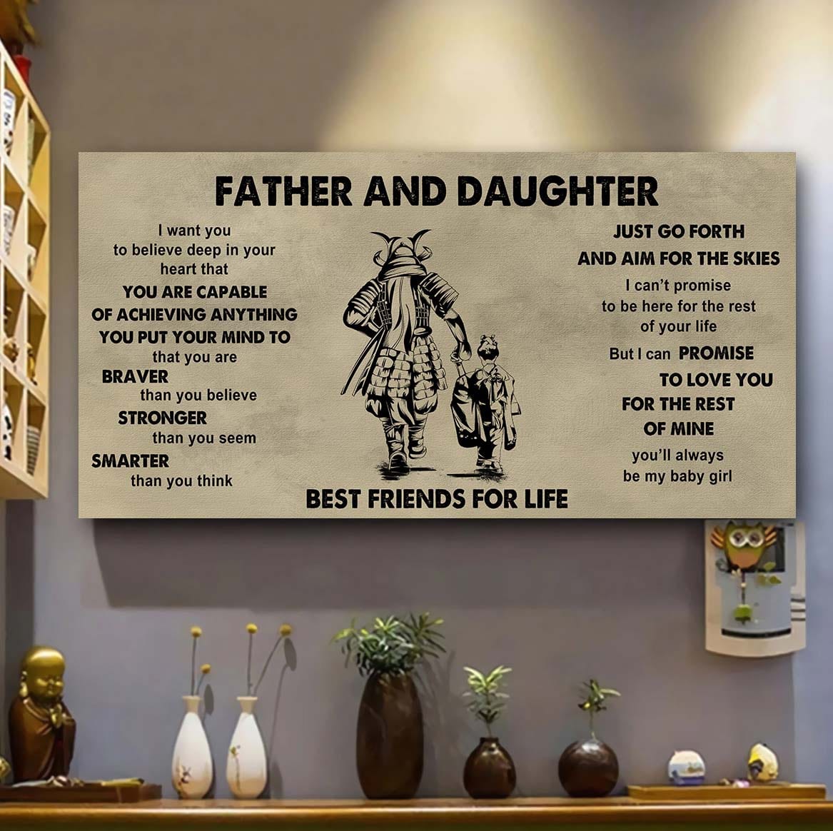 Family Father And Daughter Best Friends For Life - That You Are Braver Than You Believe Poster Canvas Gift For Daughter From Father
