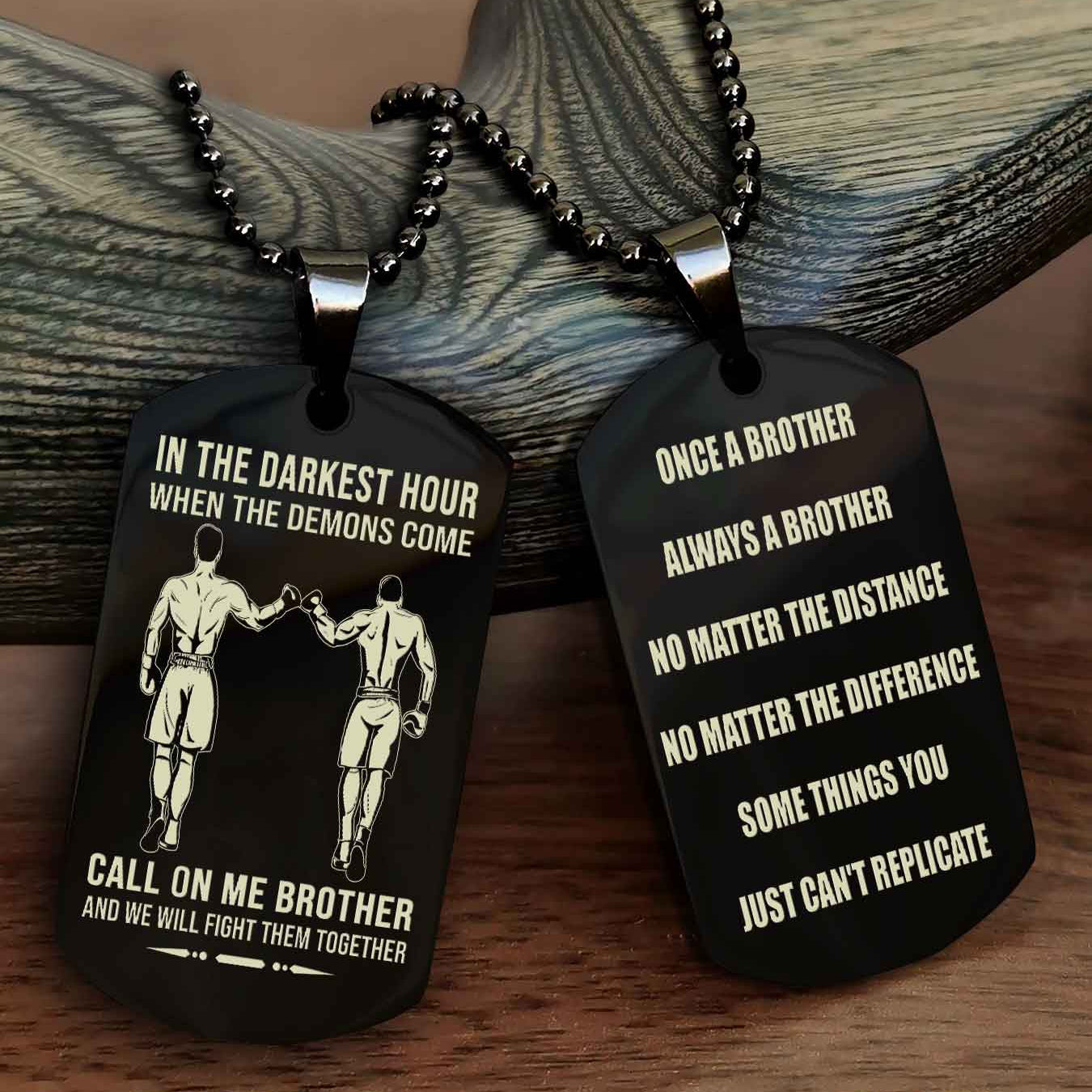 Viking Customizable engraved dog tag double sided gift from brother Once A Brother Always A Brother