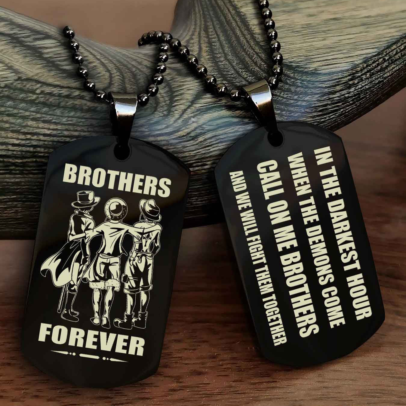 Viking Engraved Double Sided Dog Tag Call On Me Brother NAG Brothers Forever We Will Fight Them Together