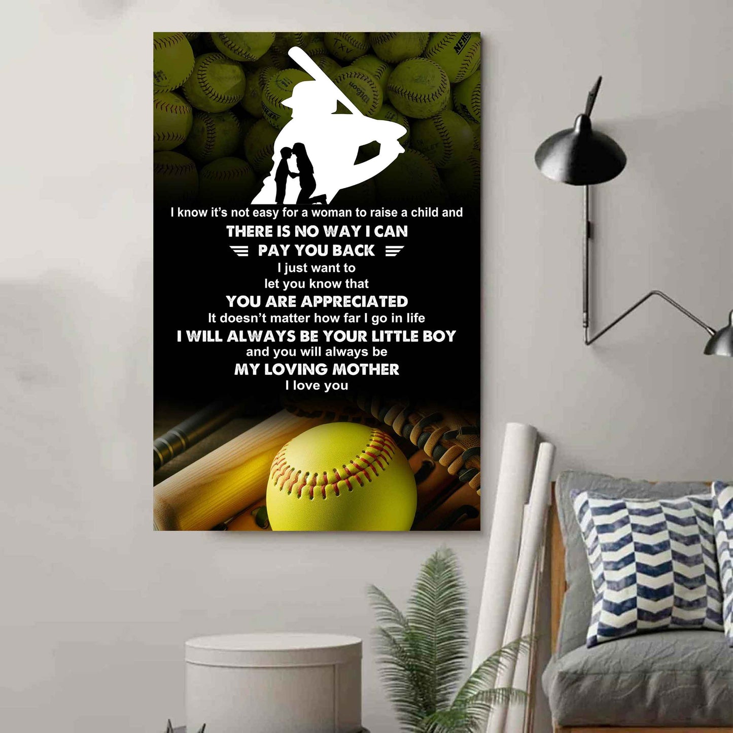 Poster Child Canvas To My Mom I Know It's Not Easy - I Will Always Be Your Little Boy Gift From Son