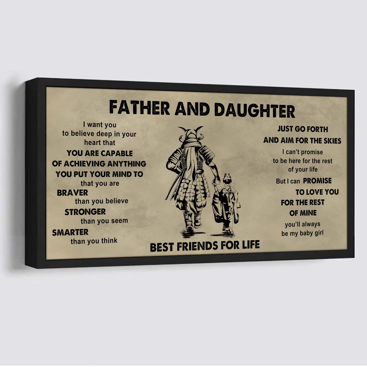 Family Father And Daughter Best Friends For Life - That You Are Braver Than You Believe Poster Canvas Gift For Daughter From Father