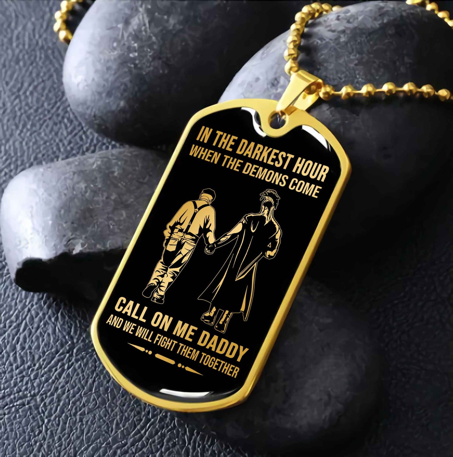 DRB PC Military Chain Silver Plated 18K Gold Plated Call On Me Daddy Gift For Your Dad
