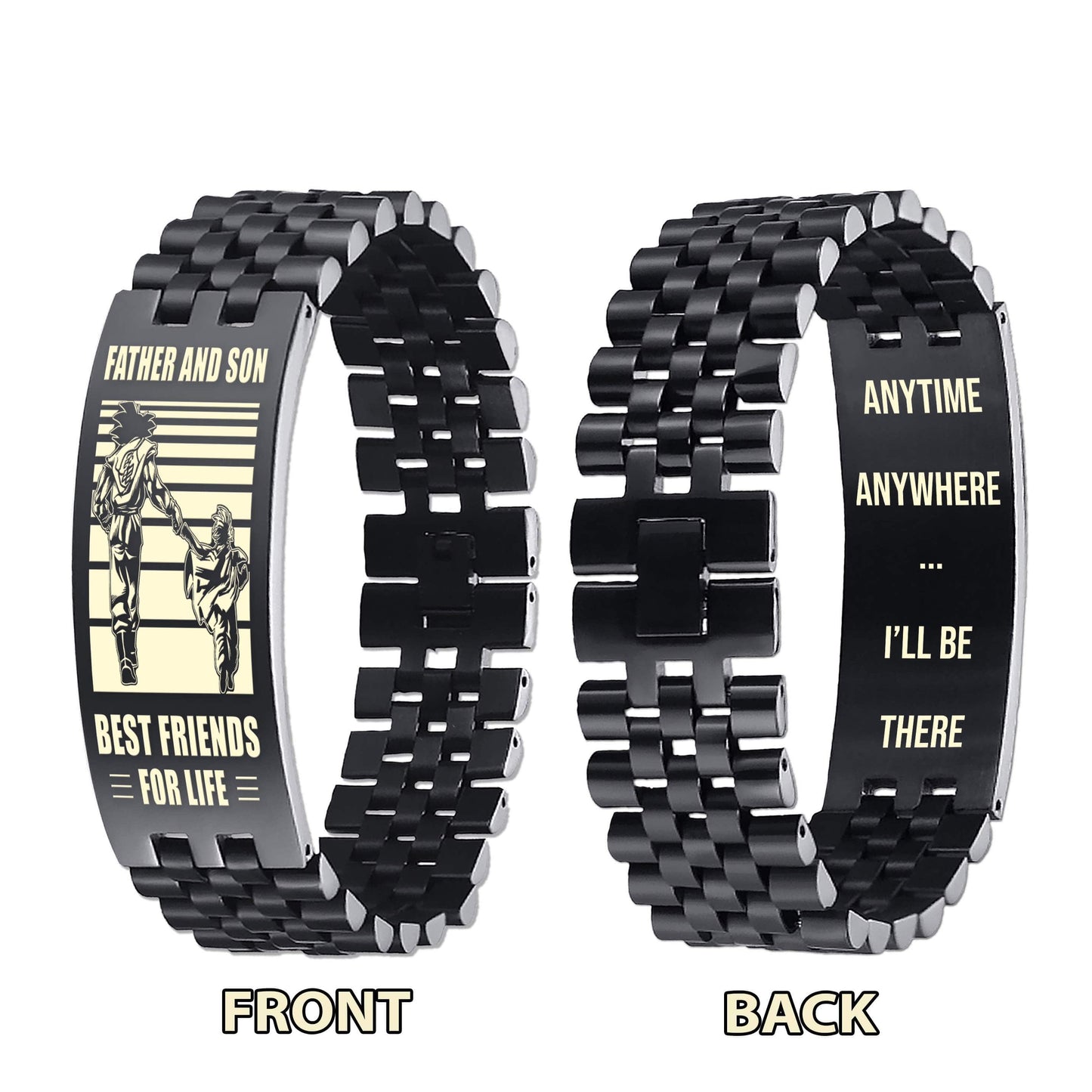 Spartan NVL Personalized Double Sided Bracelet Father And Son Best Friends For Life - Message on the back side