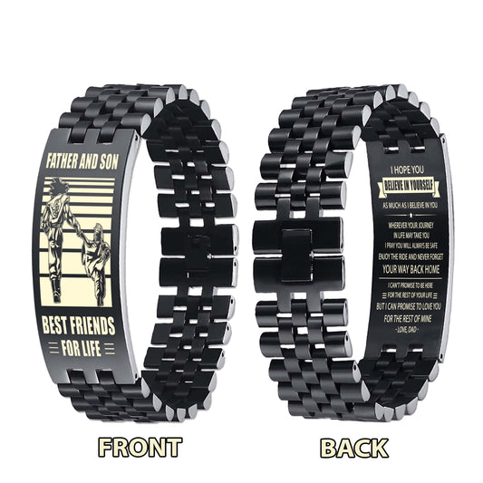 GK WBH WBH Personalized Double Sided Bracelet Father And Son Best Friends For Life - Message on the back side