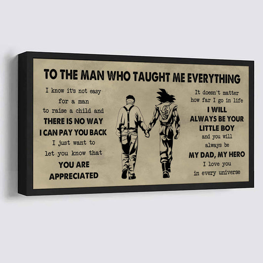 DRB Poster Horizontal Canvas To My DRB Dad I Know It's Not Easy To Raise A Child I Will Always Be Your Little Boy Gift From Son To Dad