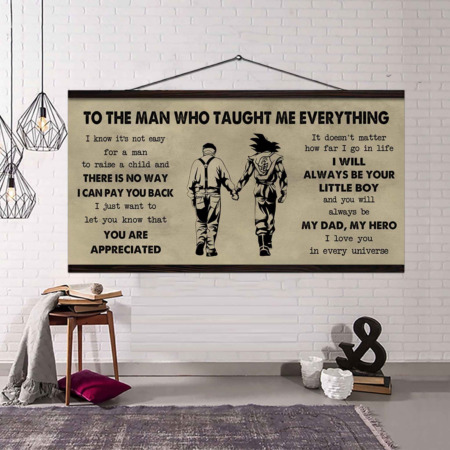 DRB Poster Horizontal Canvas To My DRB Dad I Know It's Not Easy To Raise A Child I Will Always Be Your Little Boy Gift From Son To Dad