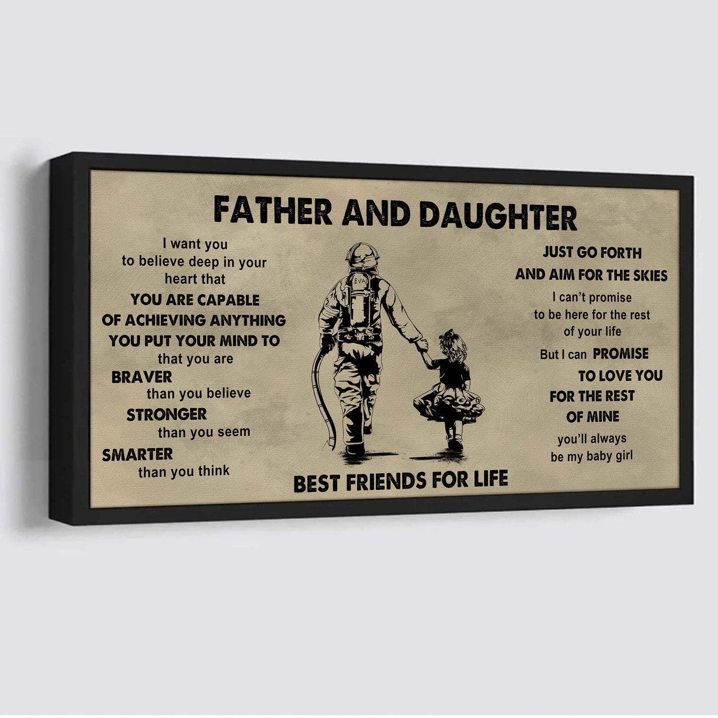 Family Father And Daughter Best Friends For Life - That You Are Braver Than You Believe Poster Canvas Gift For Daughter From Father