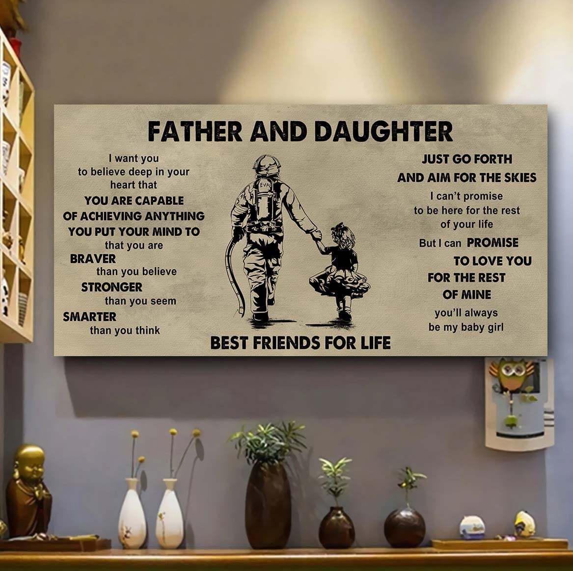 Family Father And Daughter Best Friends For Life - That You Are Braver Than You Believe Poster Canvas Gift For Daughter From Father