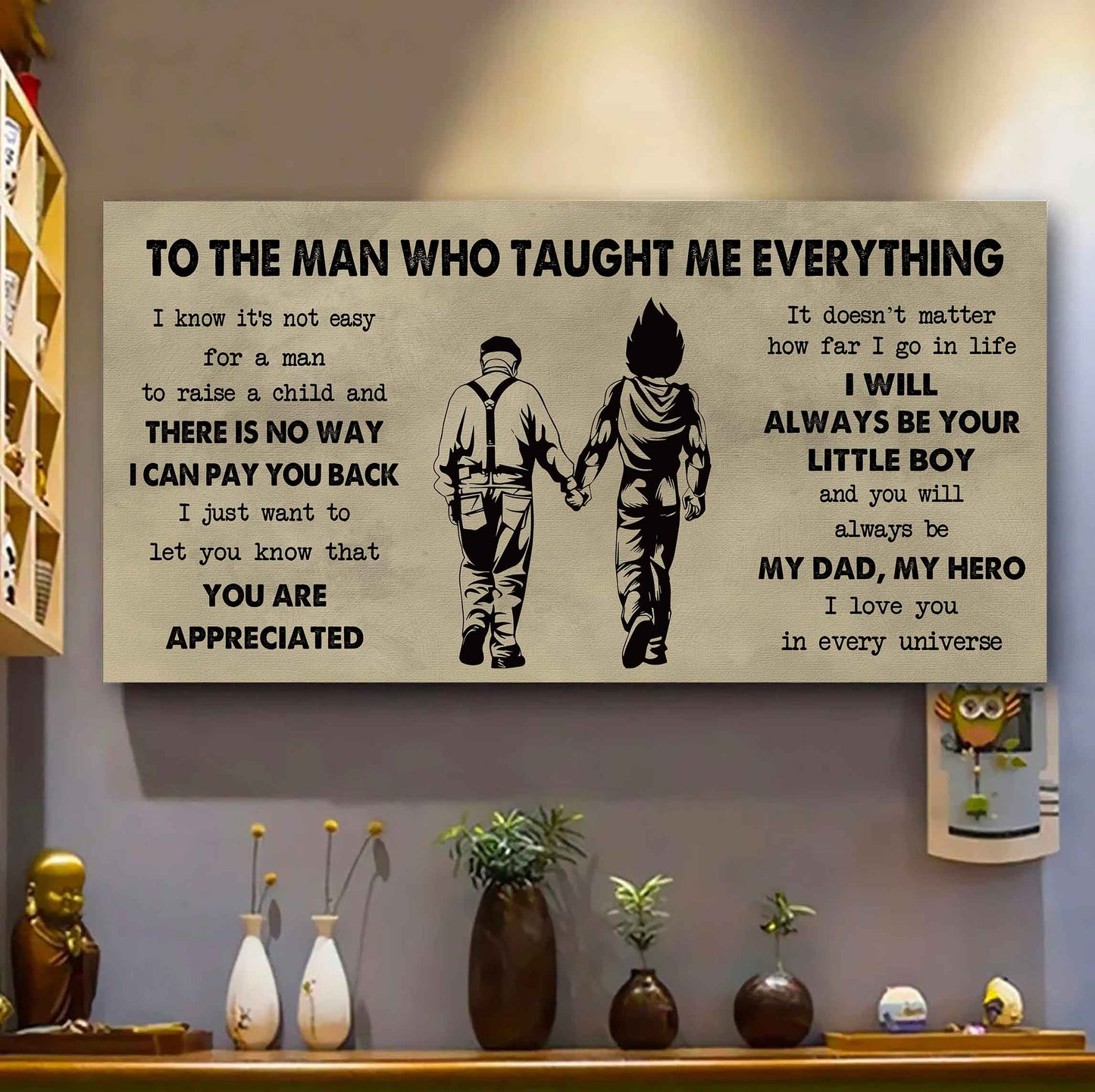 DRB Poster Horizontal Canvas To My DRB Dad I Know It's Not Easy To Raise A Child I Will Always Be Your Little Boy Gift From Son To Dad