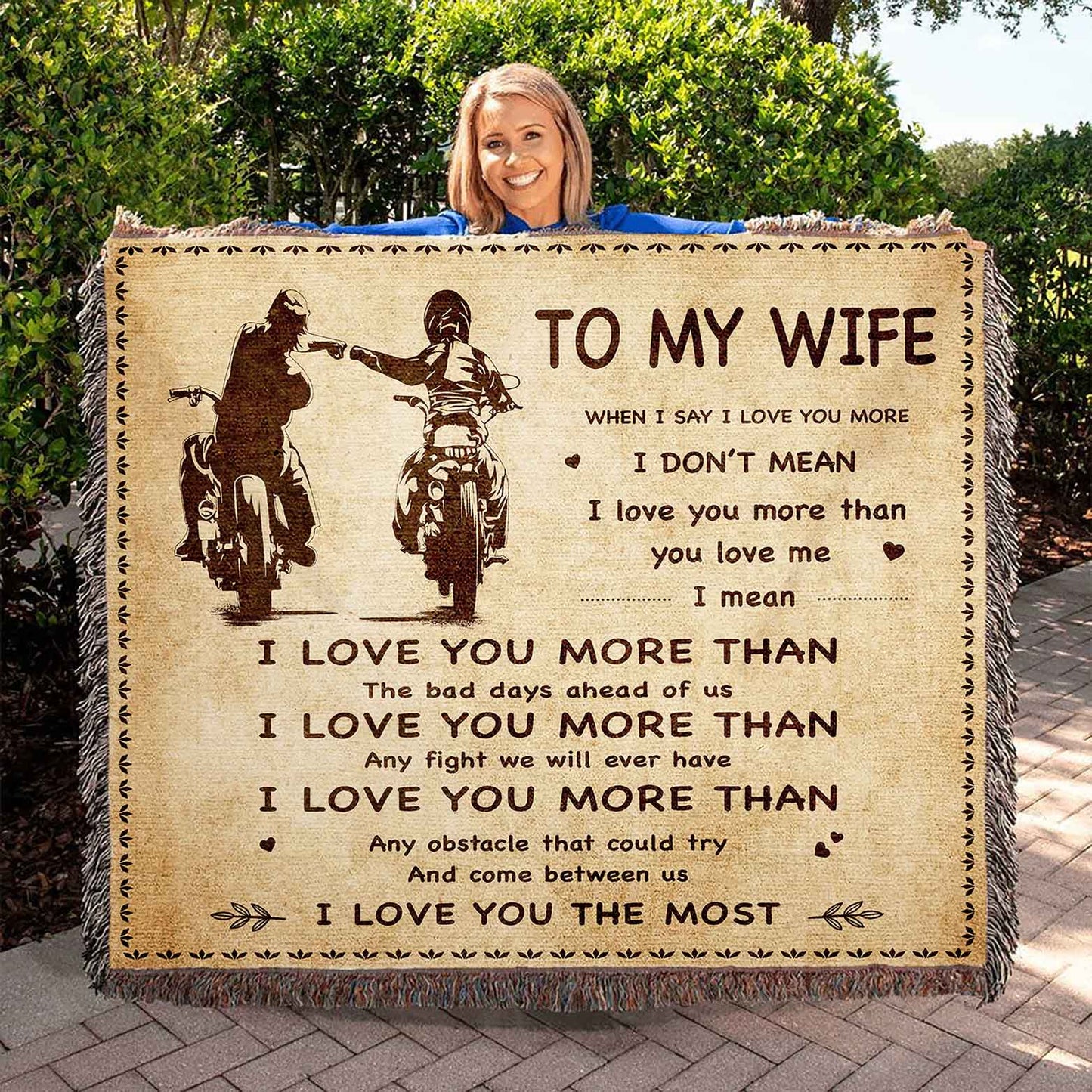 To My Wife Woven Blanket When I Say I Love You More I Love You The Most Gift For Your Wife