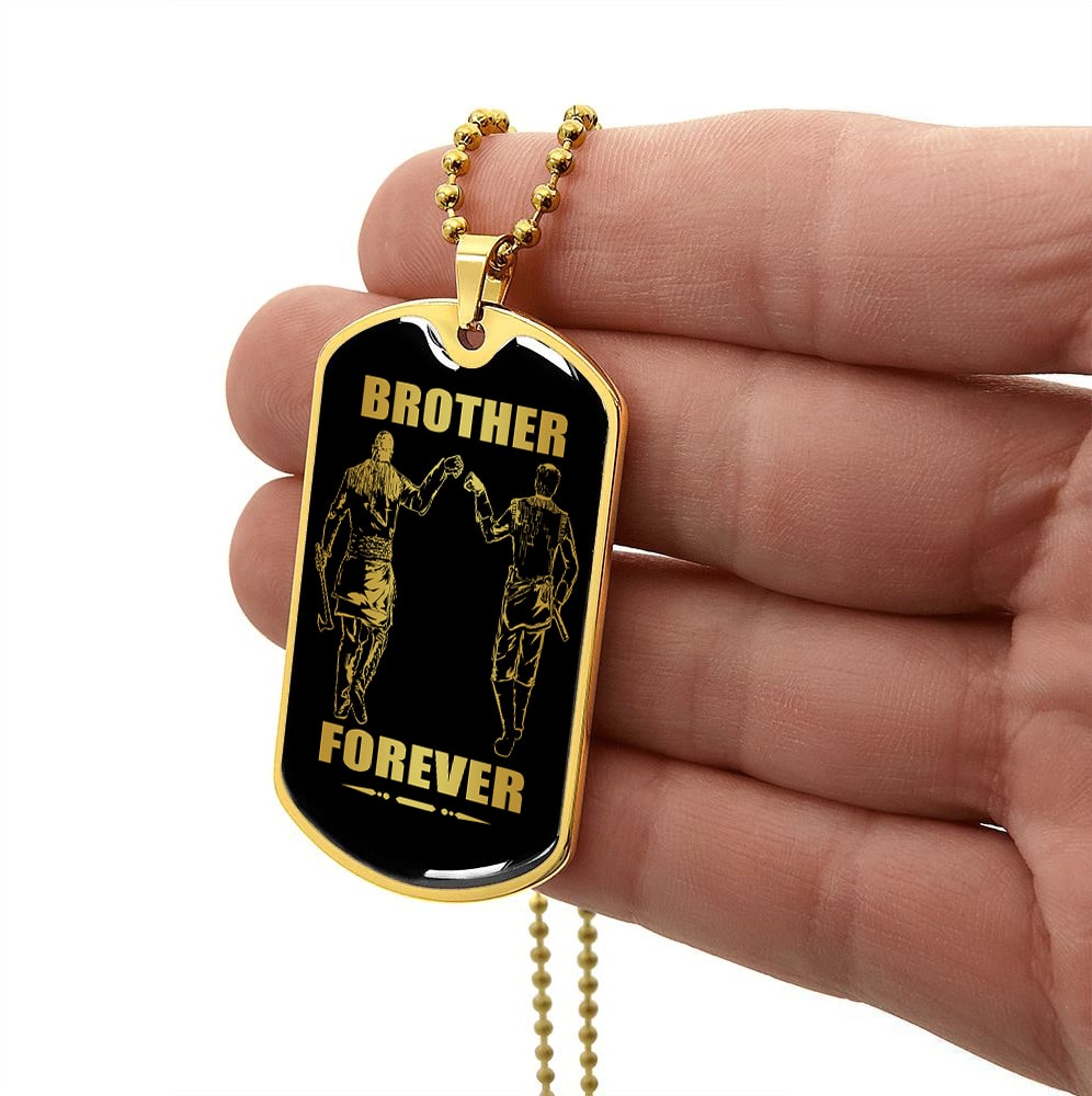Viking-Military Chain (18K Gold Plated)-gifts from brother, n the darkest hour, When the demons come call on me brother and we will fight them together