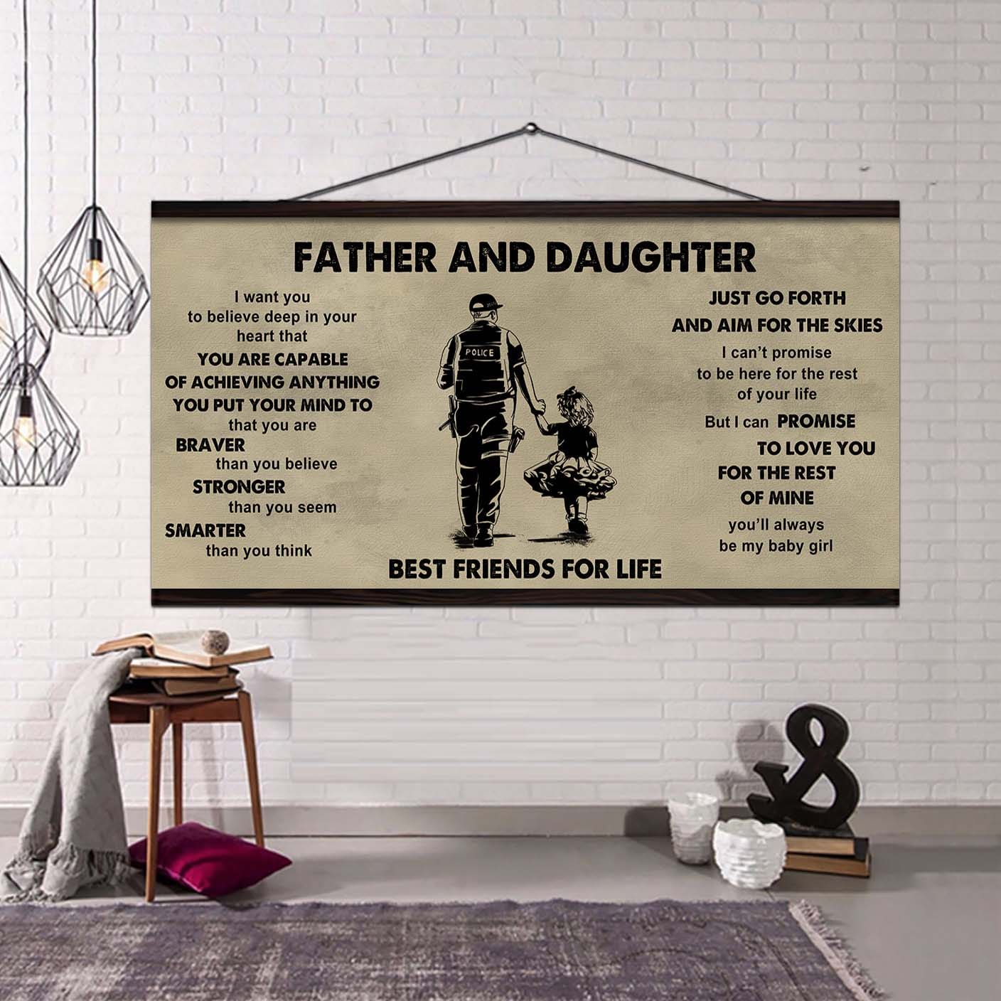 Family Father And Daughter Best Friends For Life - That You Are Braver Than You Believe Poster Canvas Gift For Daughter From Father