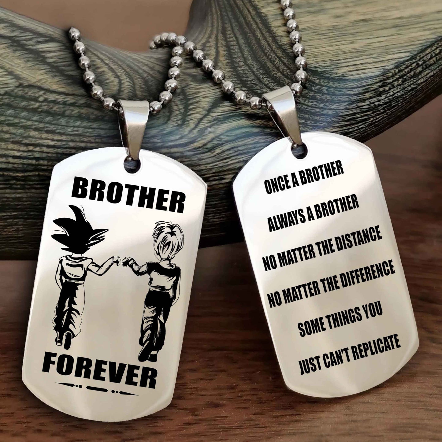 Viking Customizable engraved dog tag double sided gift from brother - Brother Forever Once A Brother Always A Brother
