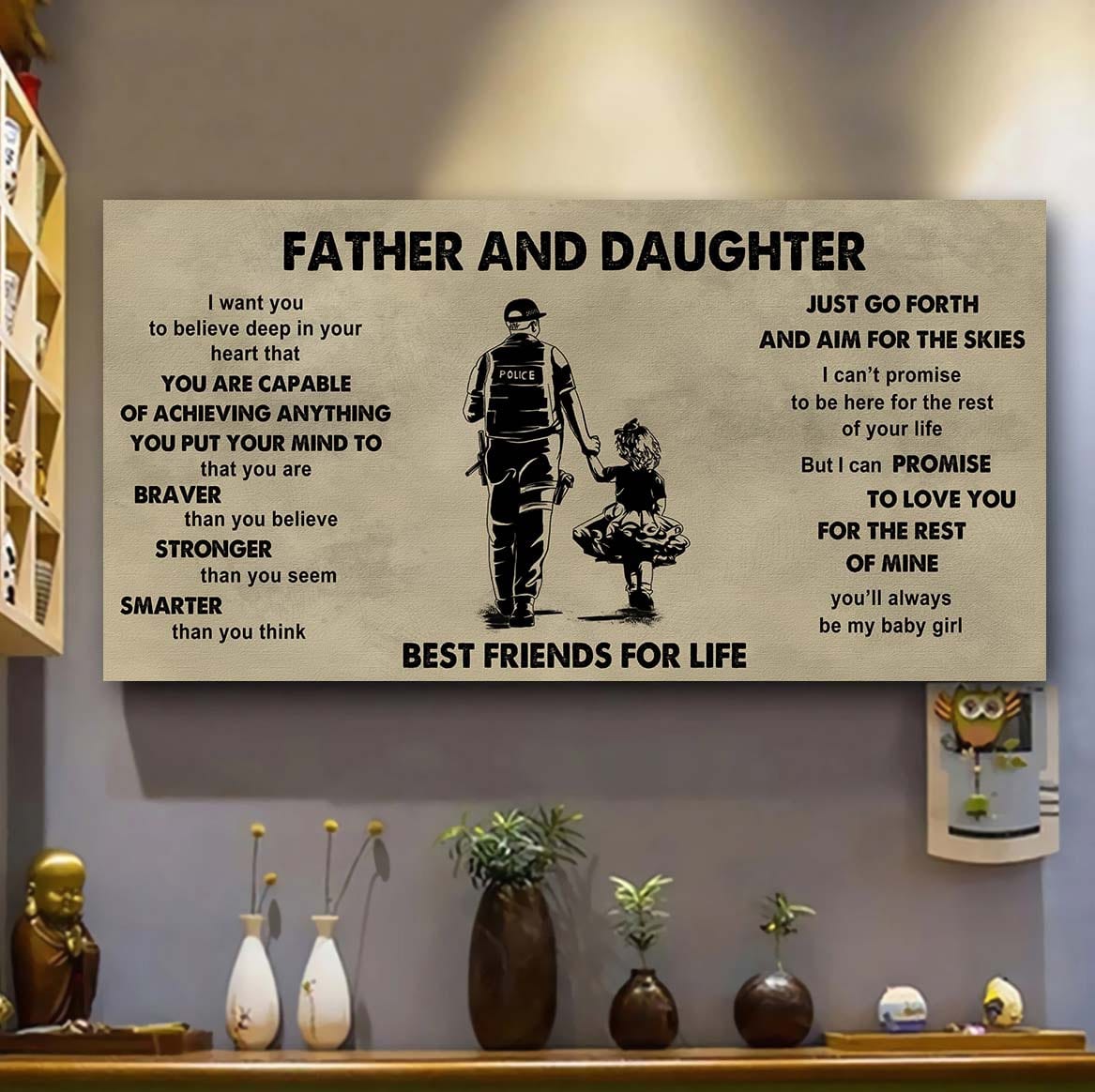 Family Father And Daughter Best Friends For Life - That You Are Braver Than You Believe Poster Canvas Gift For Daughter From Father