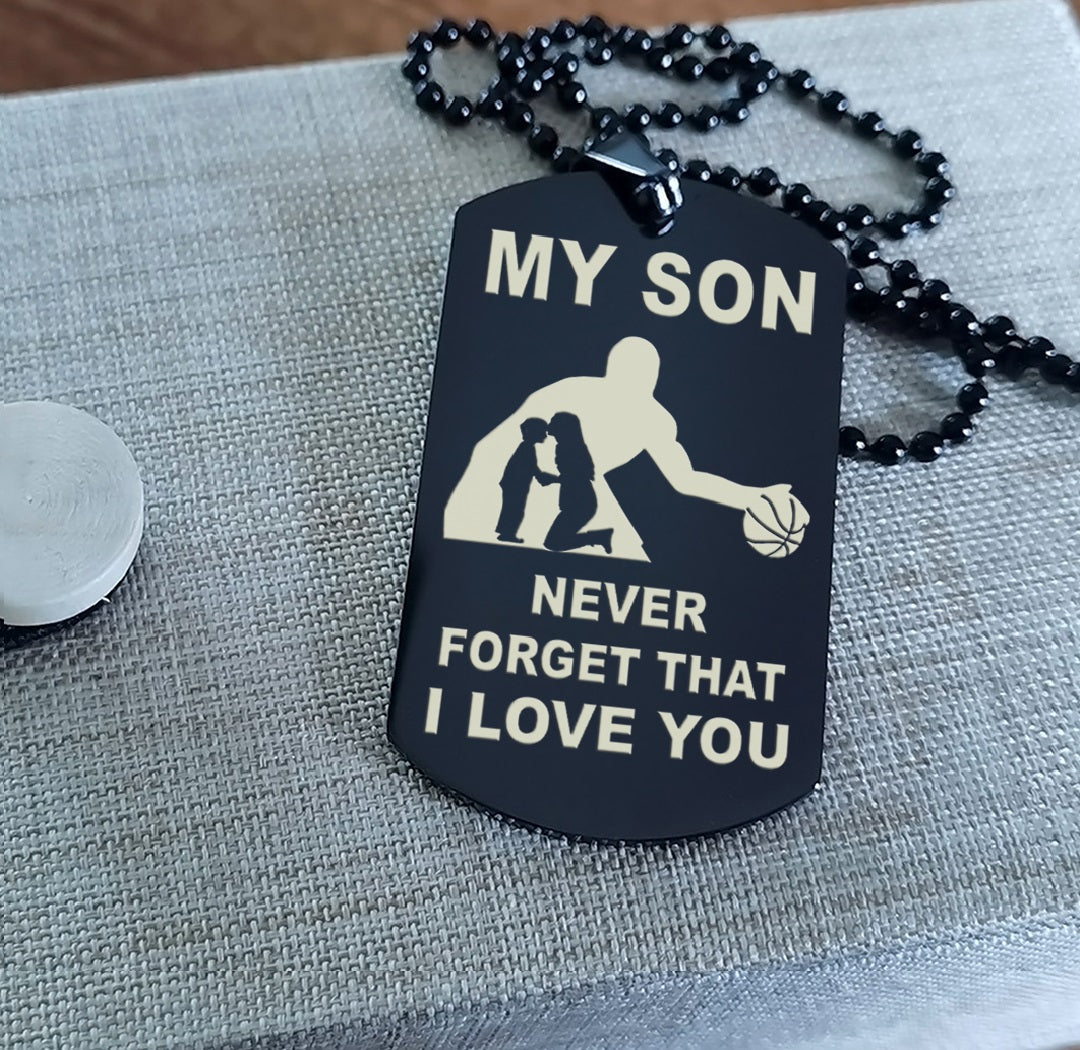 Customizable Double side basketball dog tag, gifts from dad mom to son- It is not about better than someone else, It is about being better than you were the day before, Be strong be brave be humble