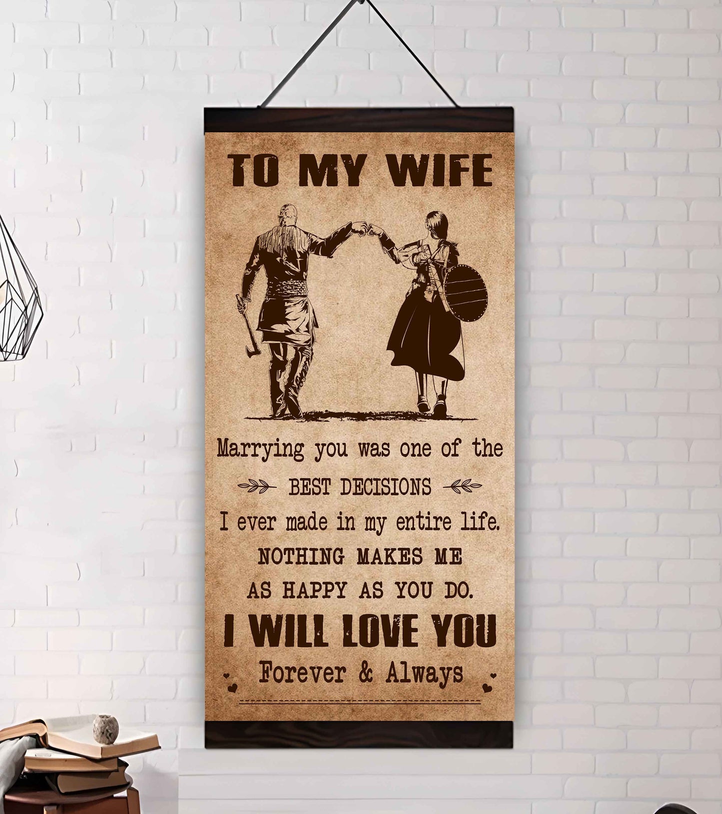 Family Poster Canvas To My Wife Marrying You Was One Of The Best Decisions - I Will Love You Forever And Always Gift For Your Wife