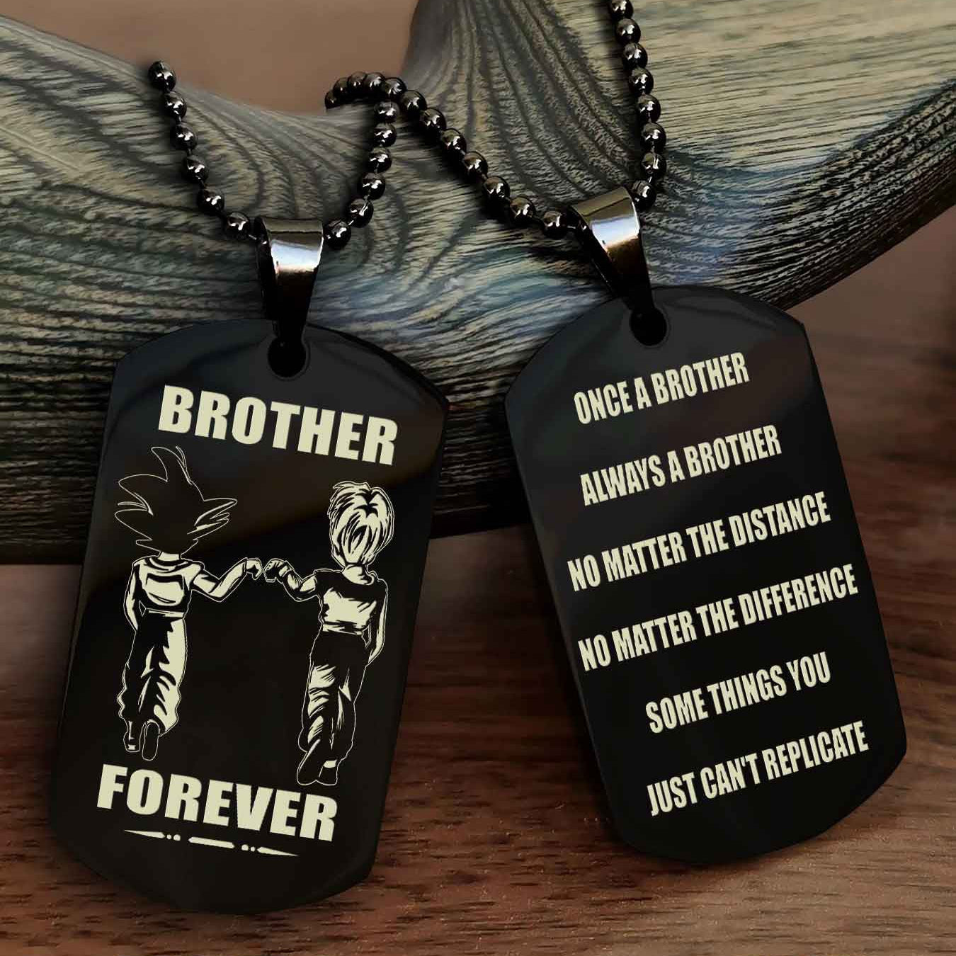 Viking Customizable engraved dog tag double sided gift from brother - Brother Forever Once A Brother Always A Brother
