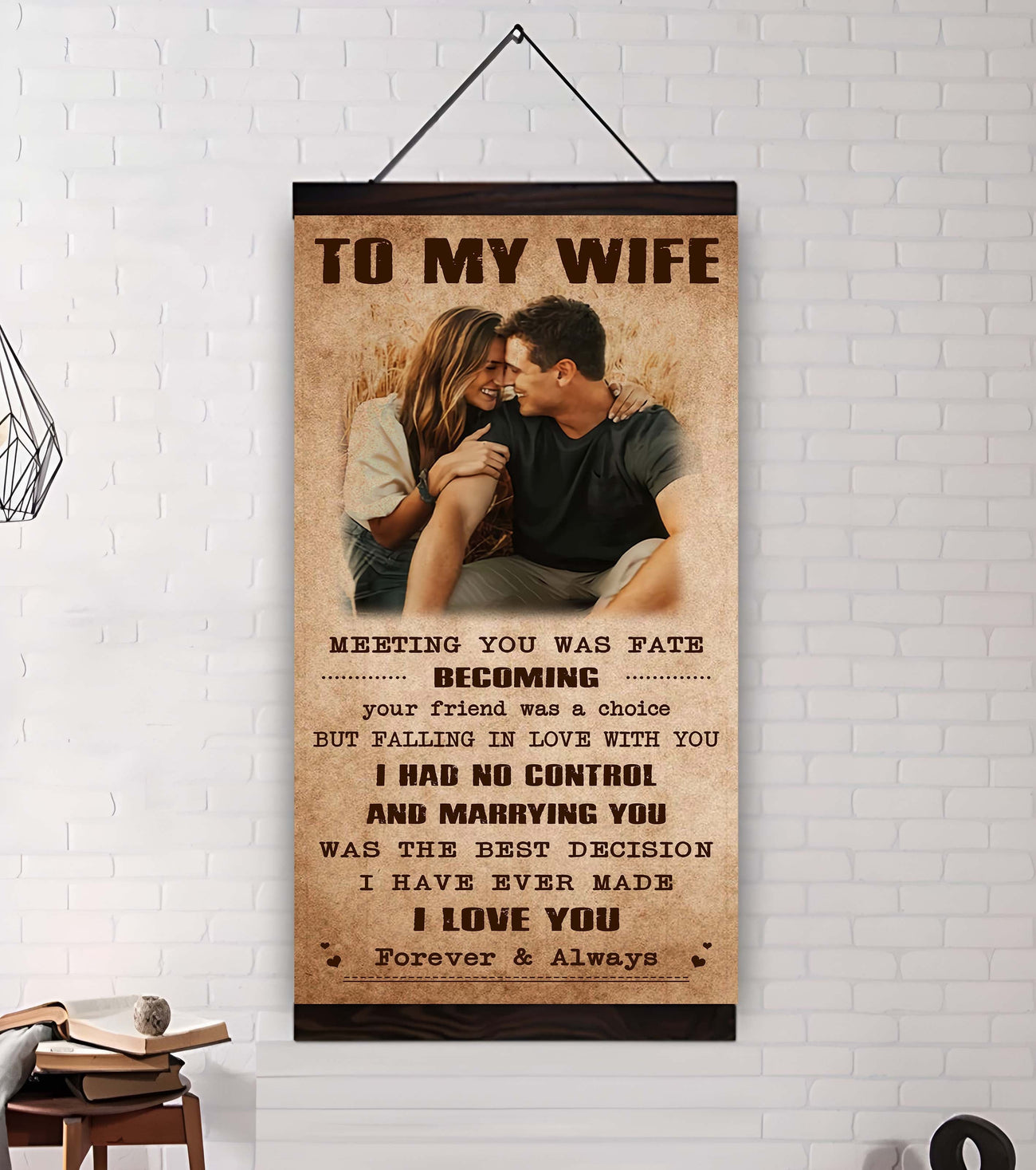 DRB VGT- Poster Canvas To My Wife Meeting You Was Fate - I Love You Forever And Always Gift For Your Wife