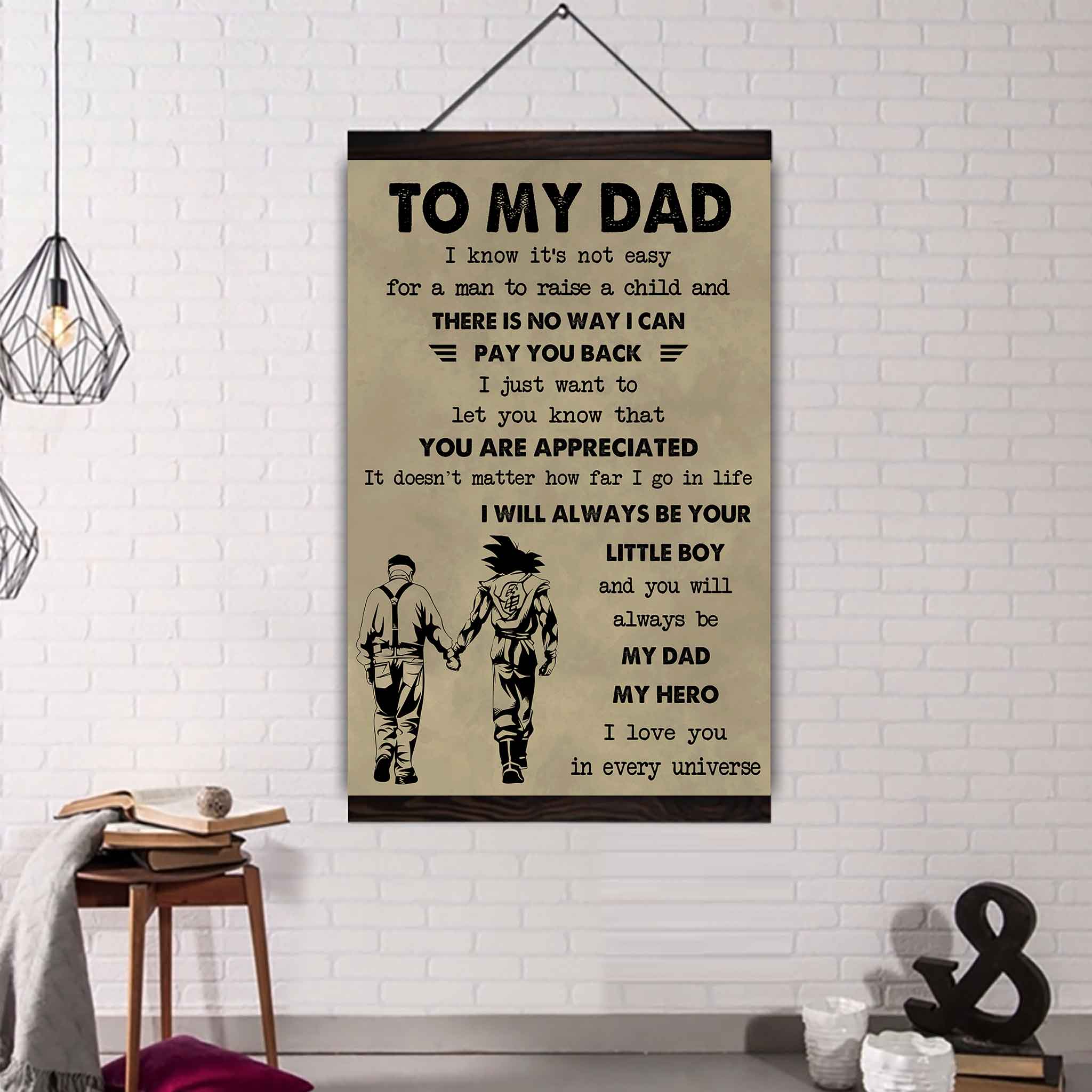 DRB The Old Dad Poster Canvas To My Dad I Know It's Not Easy To Raise A Child I Will Always Be Your Little Boy