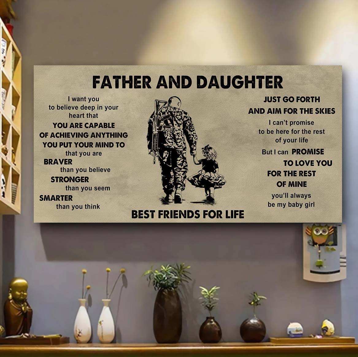 Family Father And Daughter Best Friends For Life - That You Are Braver Than You Believe Poster Canvas Gift For Daughter From Father