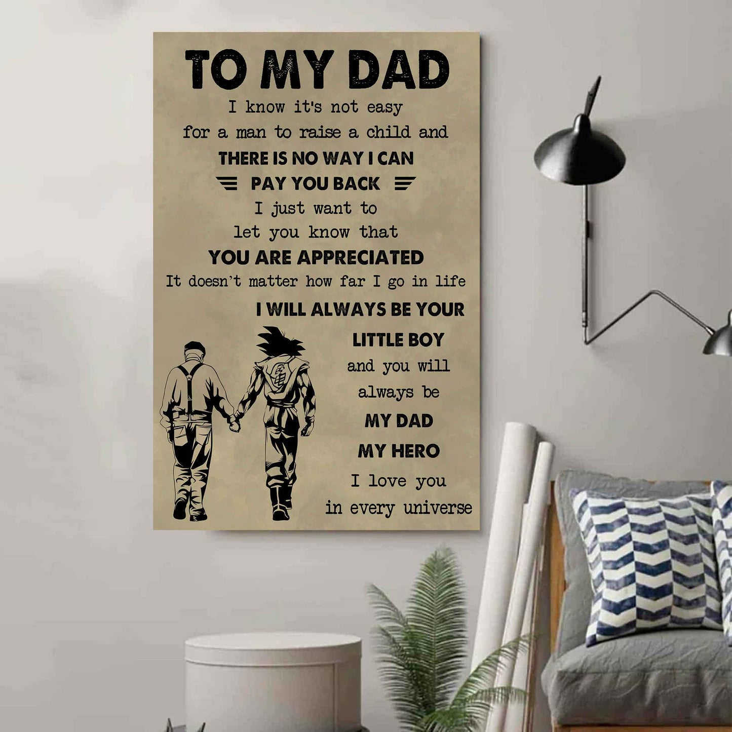 DRB The Old Dad Poster Canvas To My Dad I Know It's Not Easy To Raise A Child I Will Always Be Your Little Boy