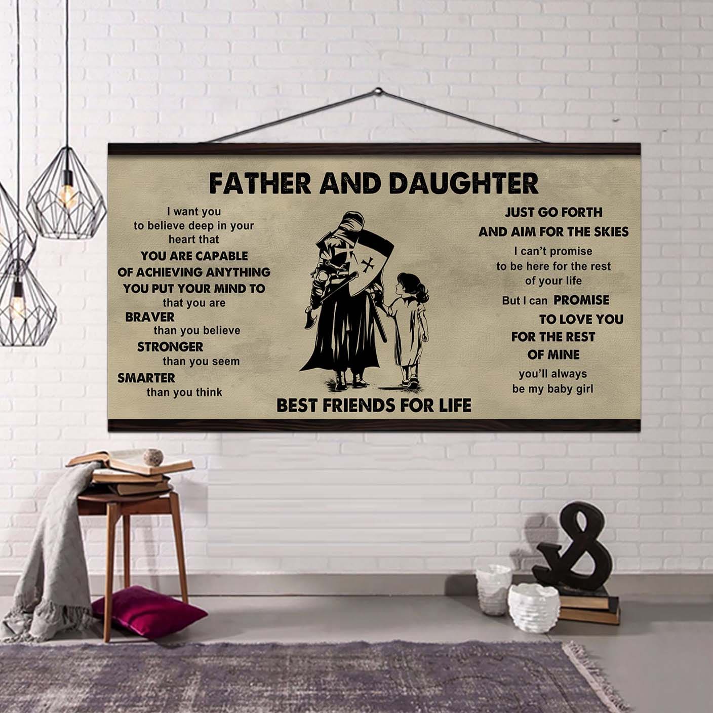 Family Father And Daughter Best Friends For Life - That You Are Braver Than You Believe Poster Canvas Gift For Daughter From Father
