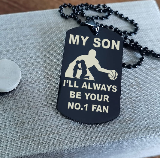 Customizable Double side basketball dog tag, gifts from dad mom to son- It is not about better than someone else, It is about being better than you were the day before, Be strong be brave be humble
