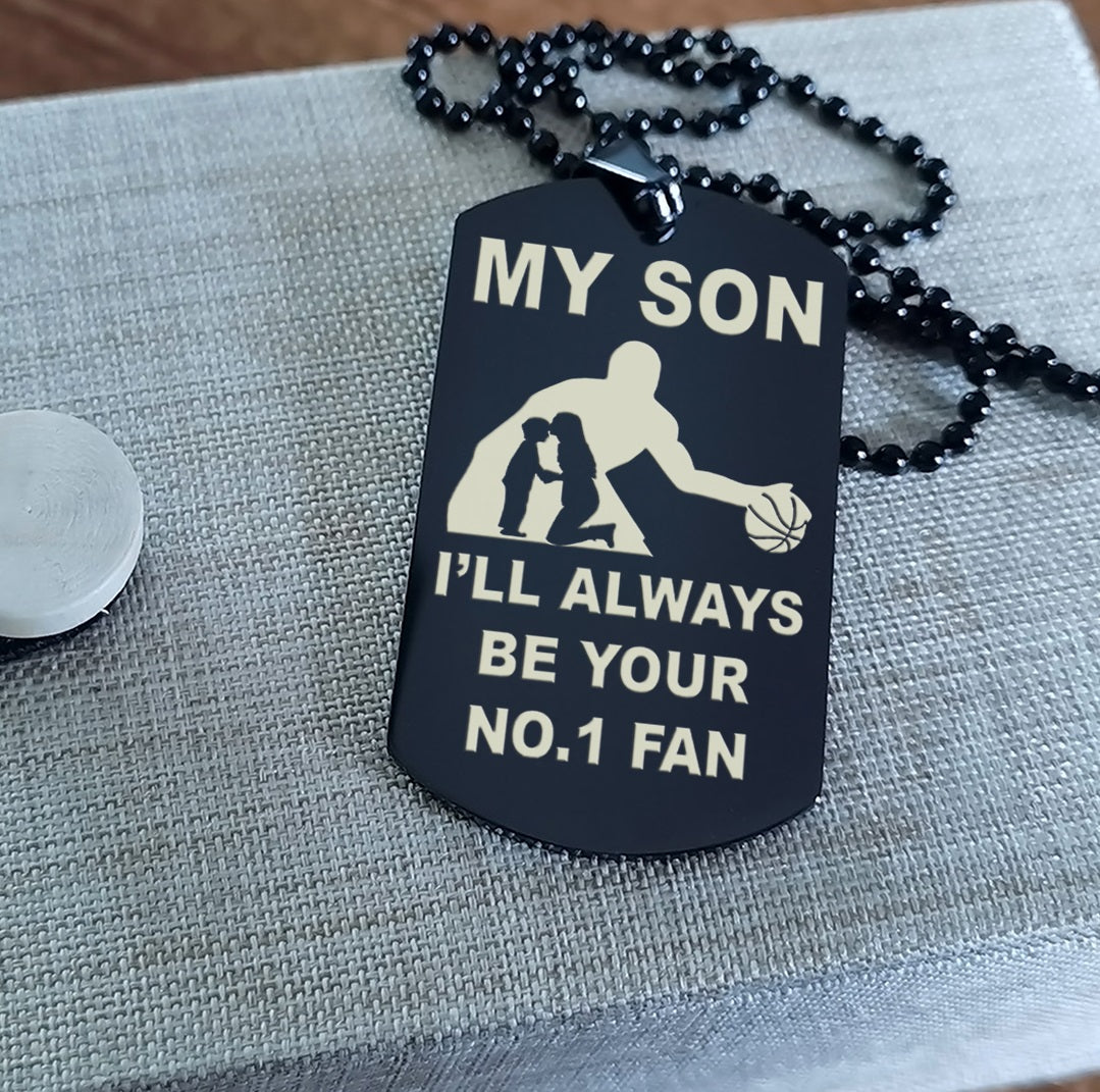 Customizable Double side basketball dog tag, gifts from dad mom to son- It is not about better than someone else, It is about being better than you were the day before, Be strong be brave be humble