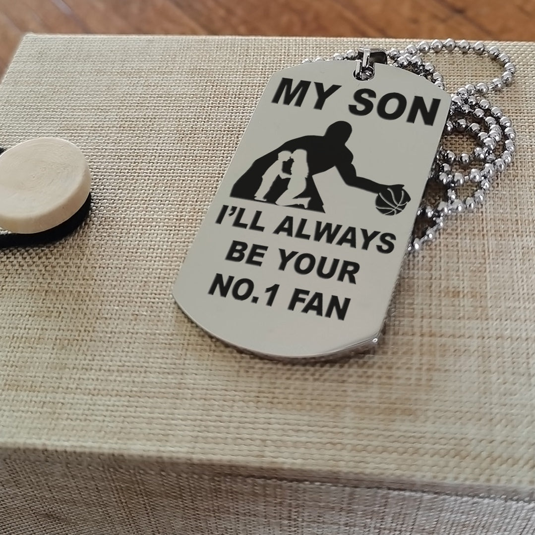Customizable Double side basketball dog tag, gifts from dad mom to son- It is not about better than someone else, It is about being better than you were the day before, Be strong be brave be humble